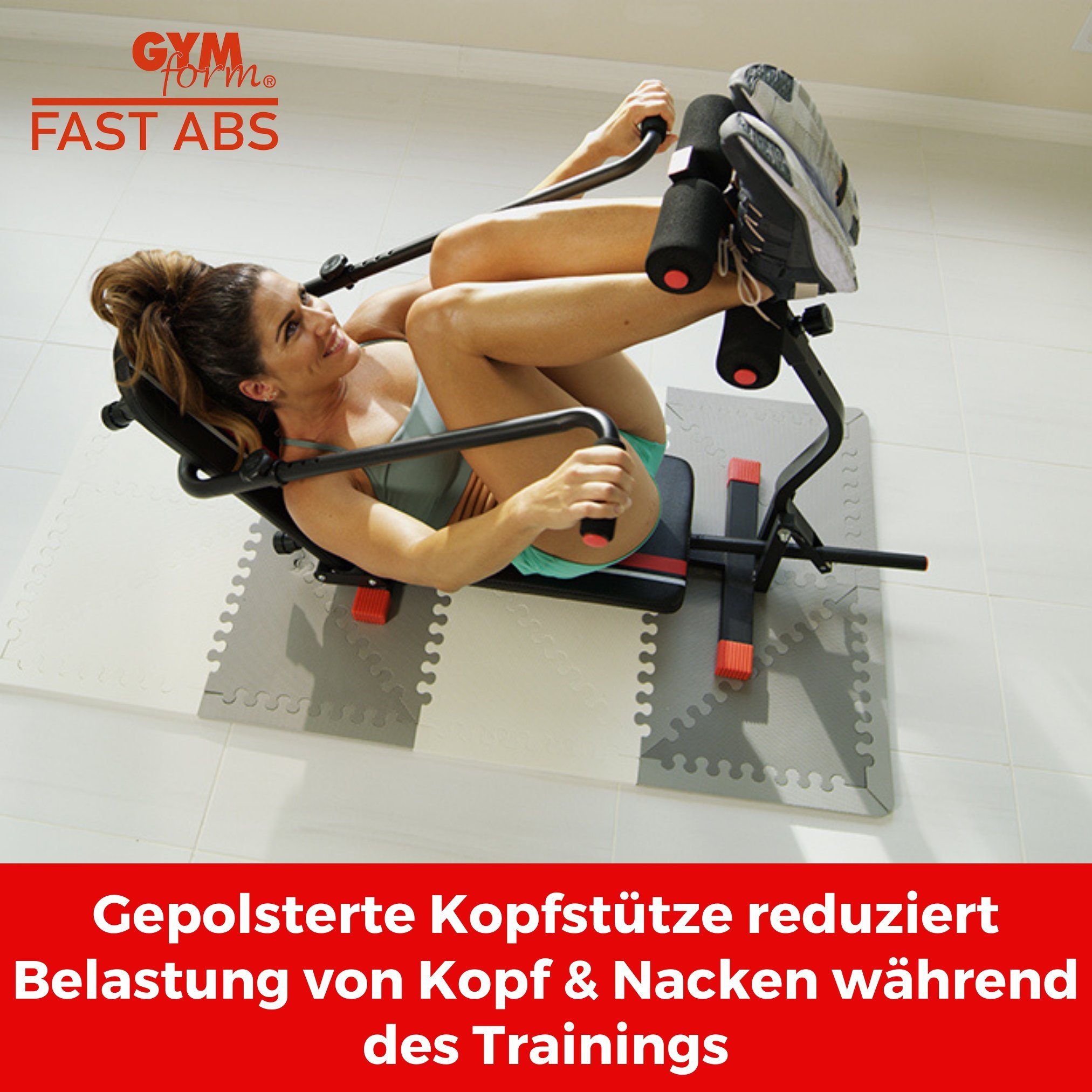 up Fast bis klappbar, Gymform® Bauchtrainer Bauchmuskeltrainer, Zuhause, Bauchtrainer Bank Sit Abs 120kg Fitnessgerät