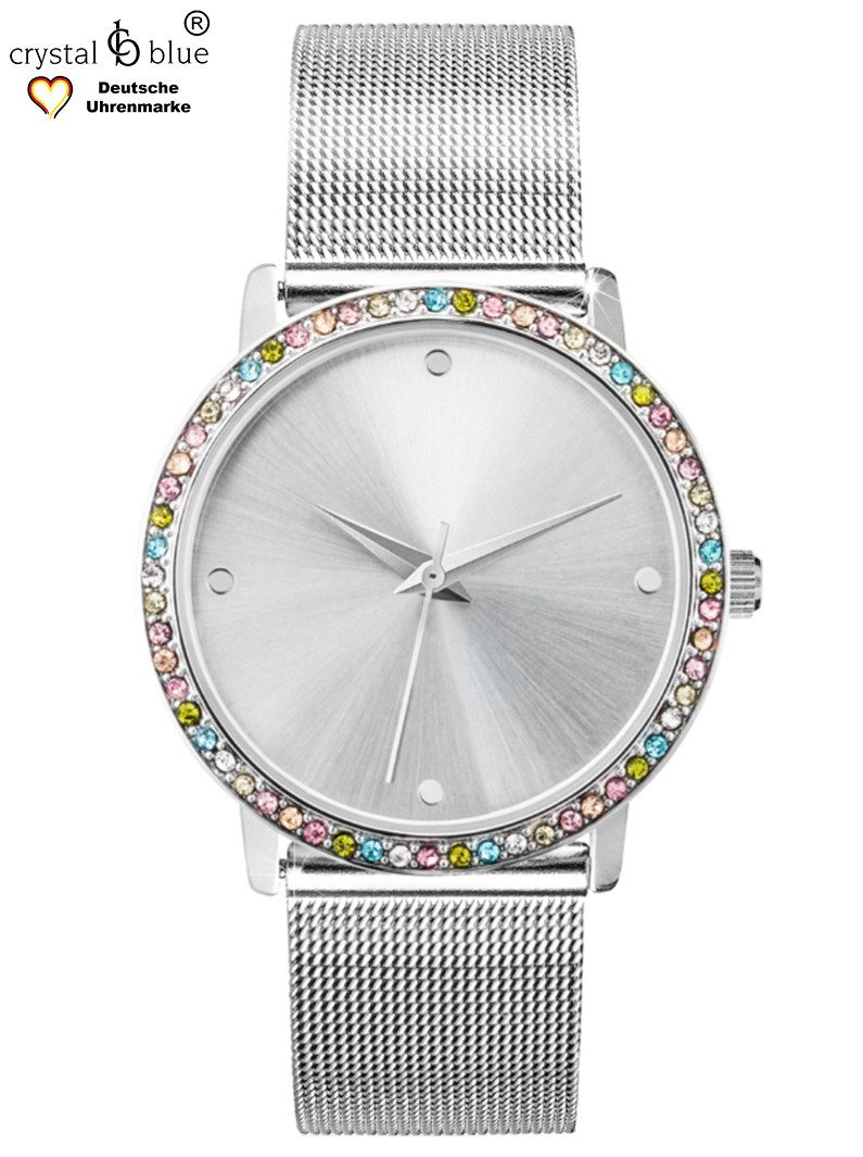 crystal blue Quarzuhr Damenuhr silber 62 günstig online kaufen