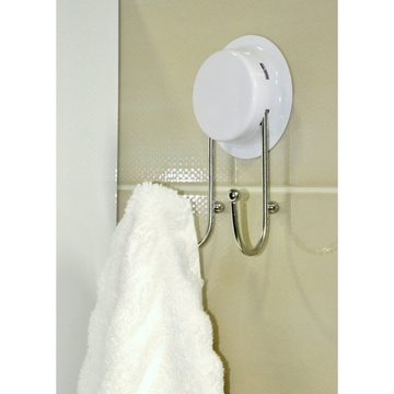 HYTIREBY Handtuchhaken Doppelhaken mit Saugnapf für Bad- oder Küchentuch Haken, Küche,Badezimmer, Rostfreier Stahl