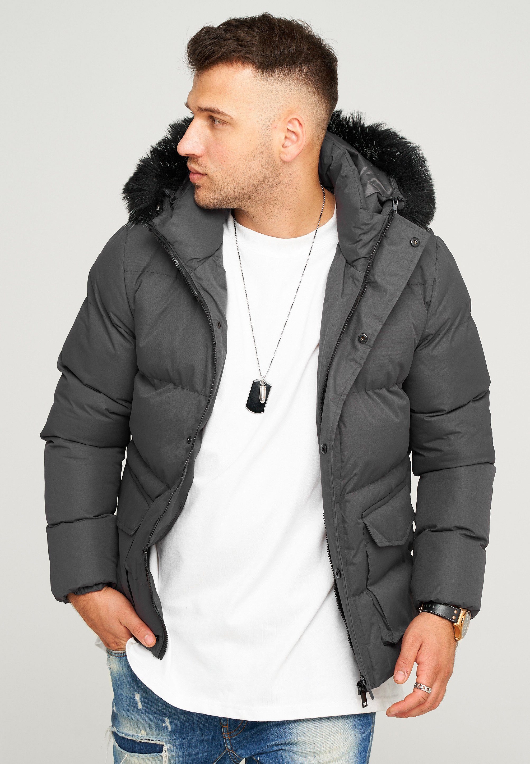 behype Steppjacke BHADLYR mit abtrennbarer Kapuze