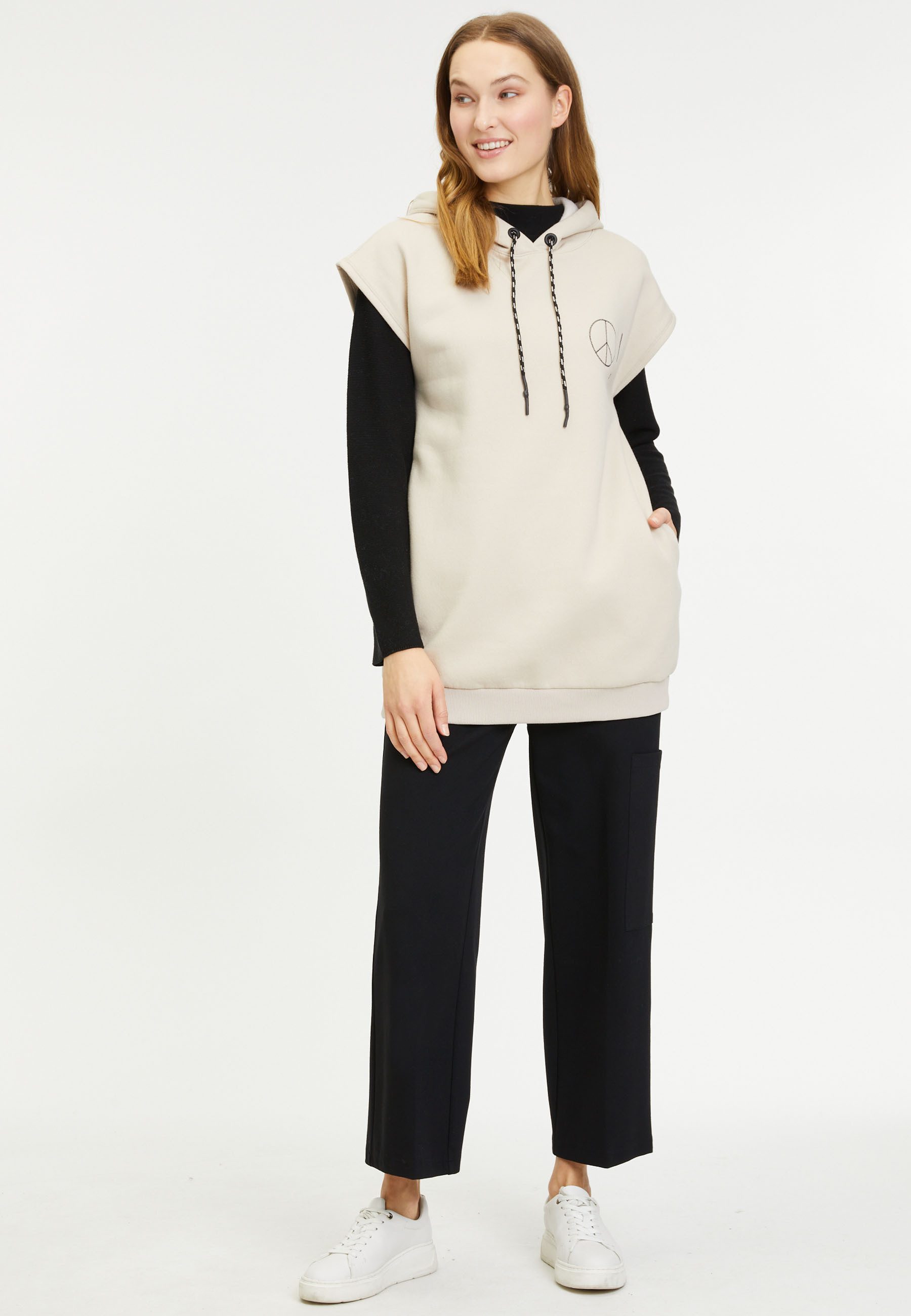 Frogbox Hoodie Long Hoodie Peace