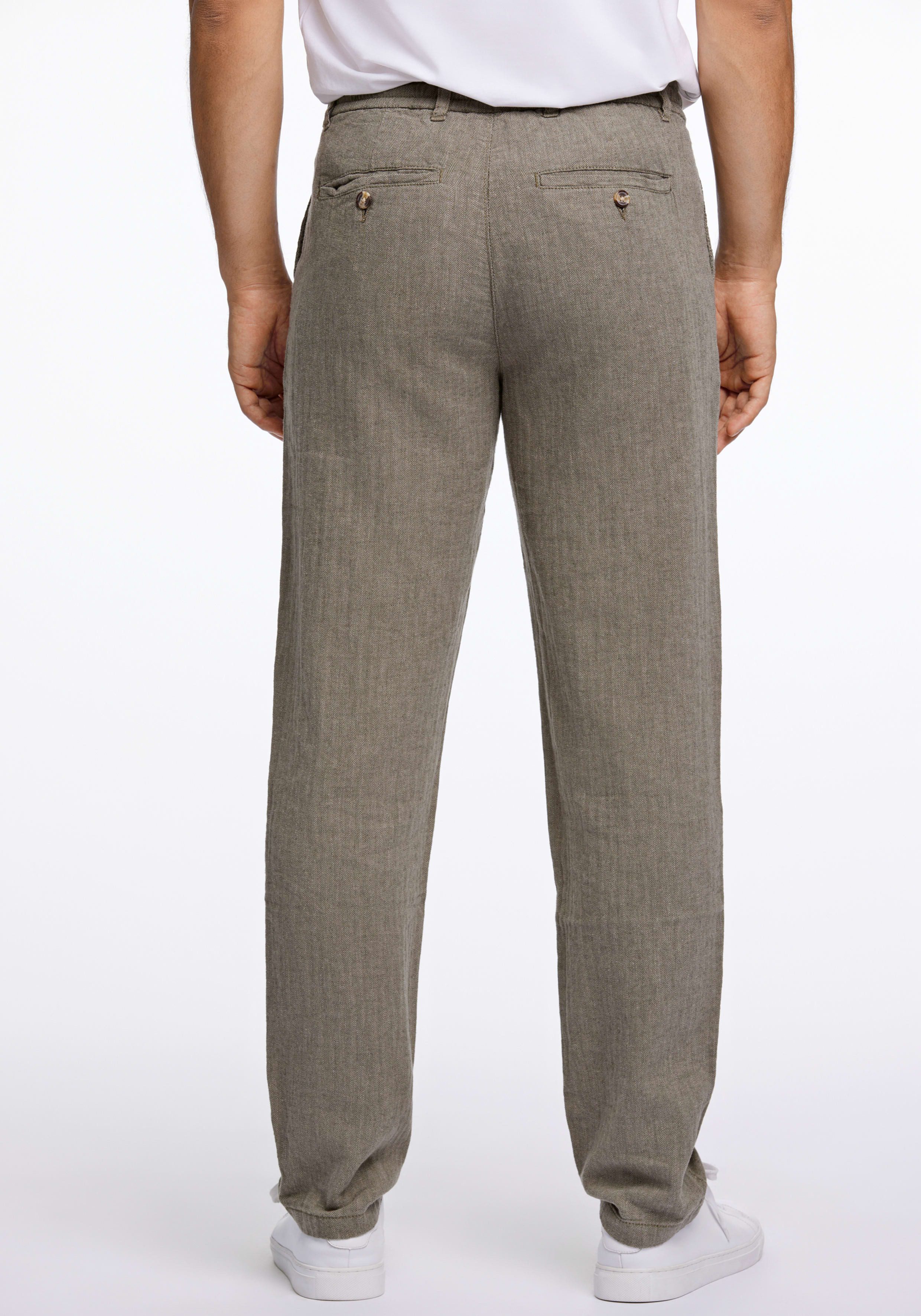 LINDBERGH Leinenhose mit Kordelzug und elastischem Bund