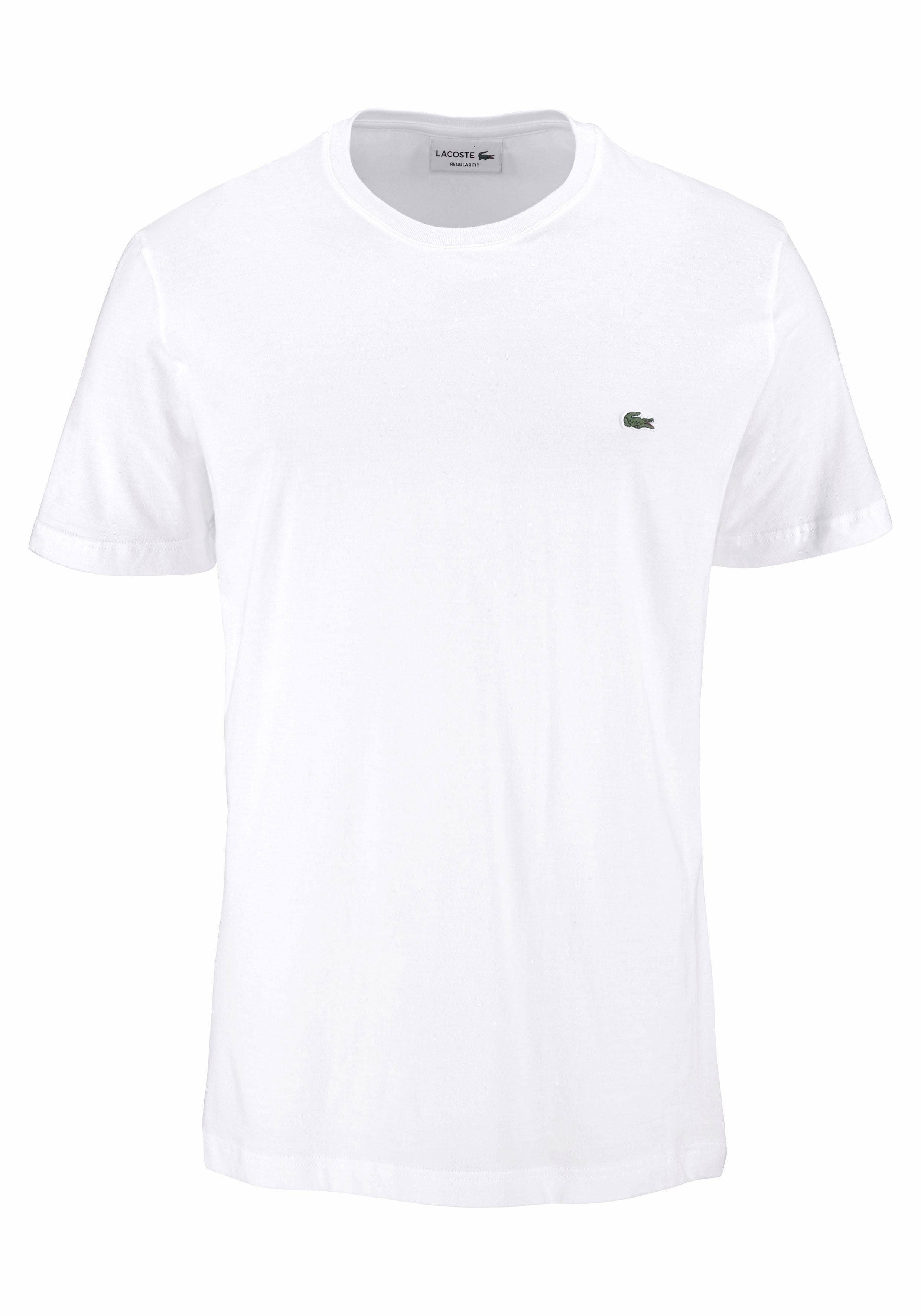 (1-tlg) mit Rundhalsausschnitt weiß Lacoste T-Shirt
