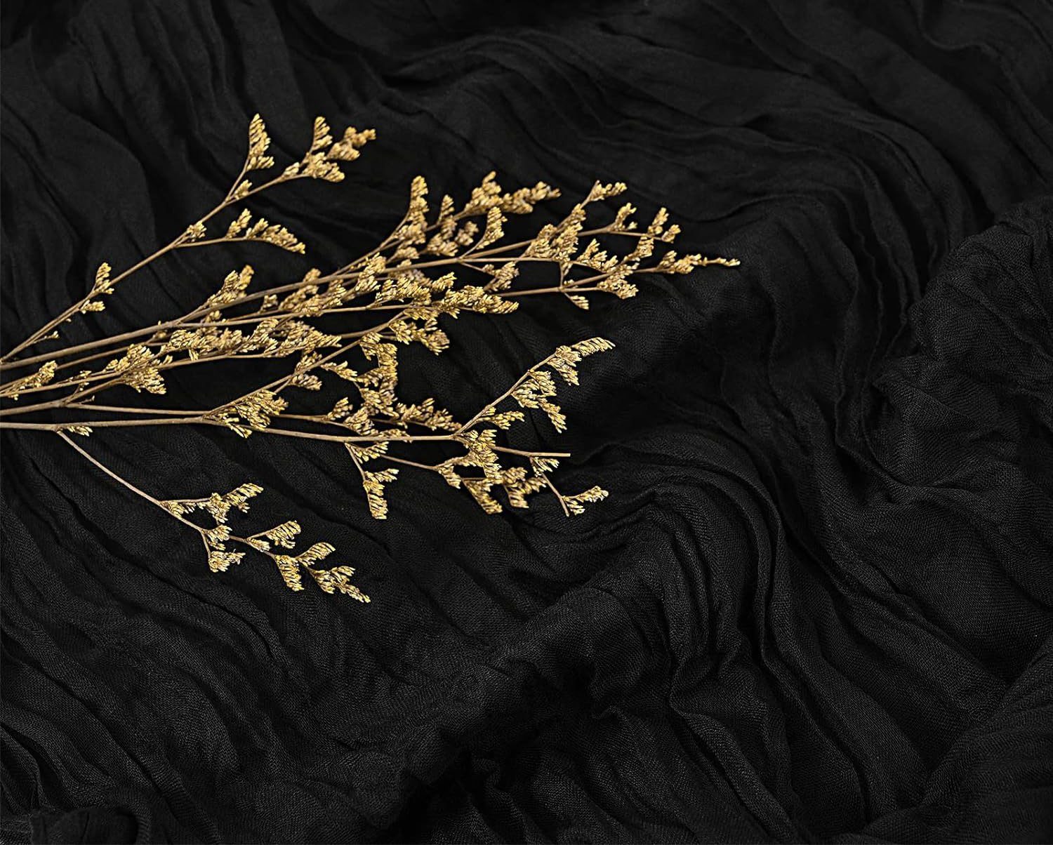 Coonoor Tischläufer Bali-Gaze mit Falten Tischdecke Bohemian Tabelle Flagge (1-tlg), 90 x 300 cm Romantische Tischdecke Dekoration – Bild 5 von 5