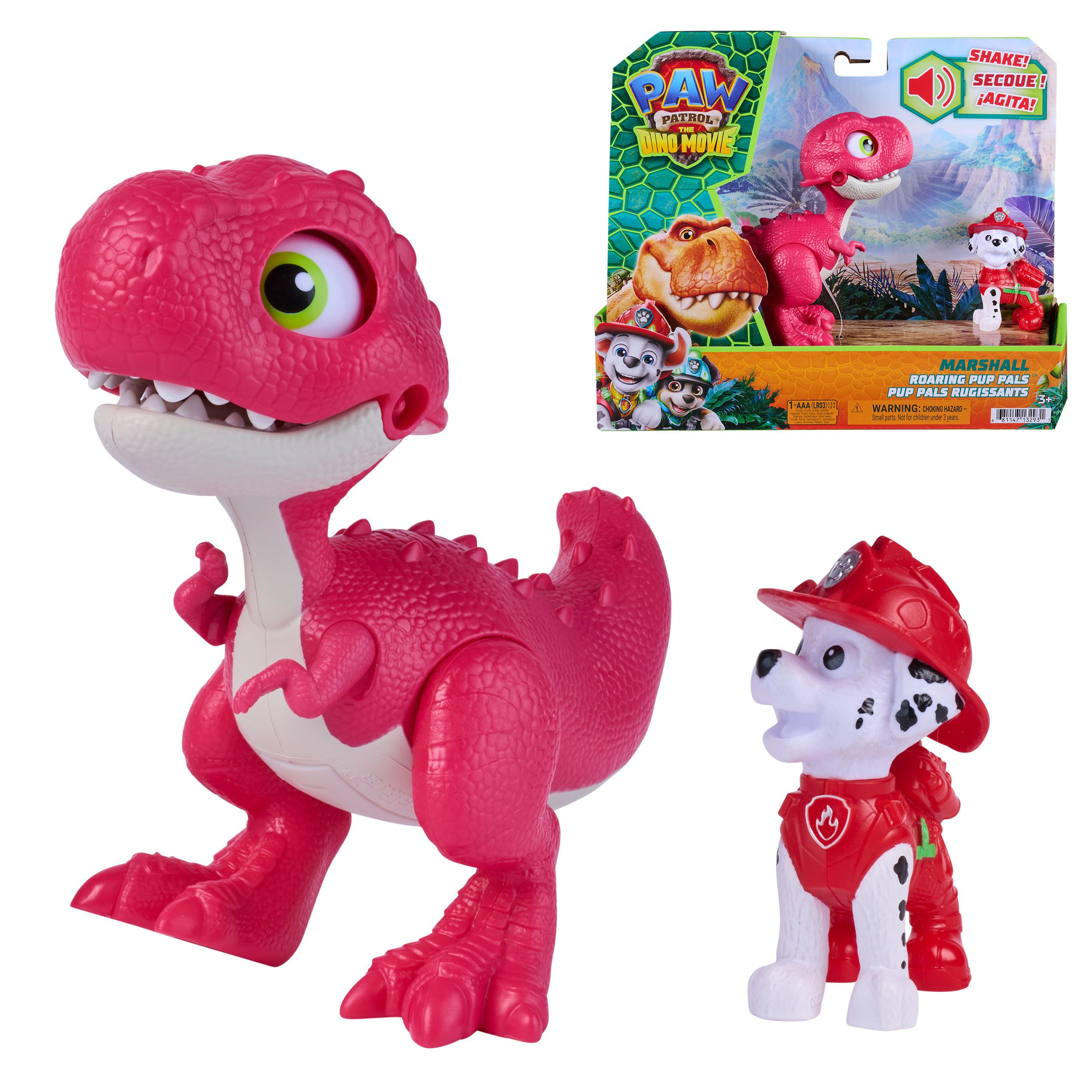 Spin Master Spielfigur PAW Patrol: Der Dino Film, Roaring Pups, Marshall & Rhabarber Dino