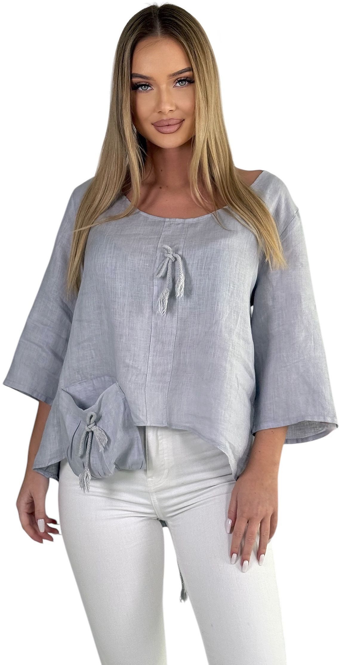 Mississhop Kurzarmshirt Damen 100 % Leinen günstig online kaufen
