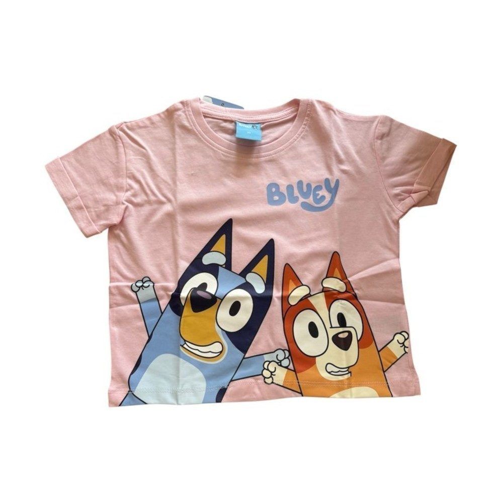 T-Shirt Kurzarm-Shirt für Mädchen, "Bluey", Rosa oder Gelb, Größen 92-116
