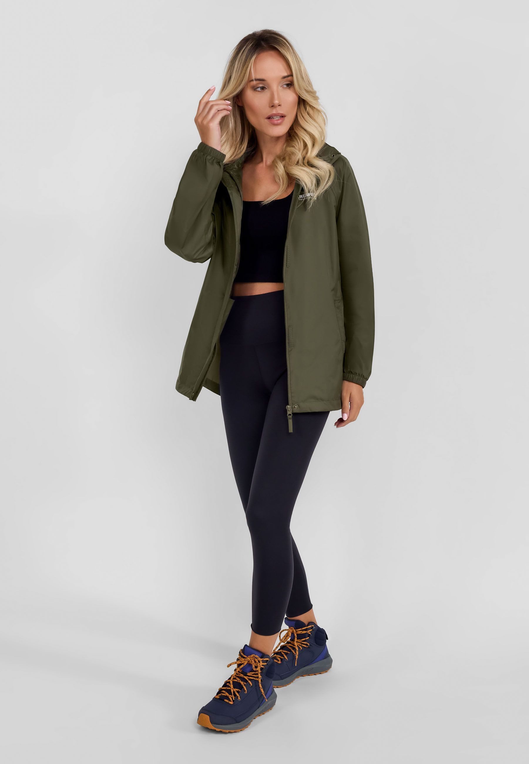 Respect Regenjacke Regenjacke mit Kapuze und Tasche (36-48)