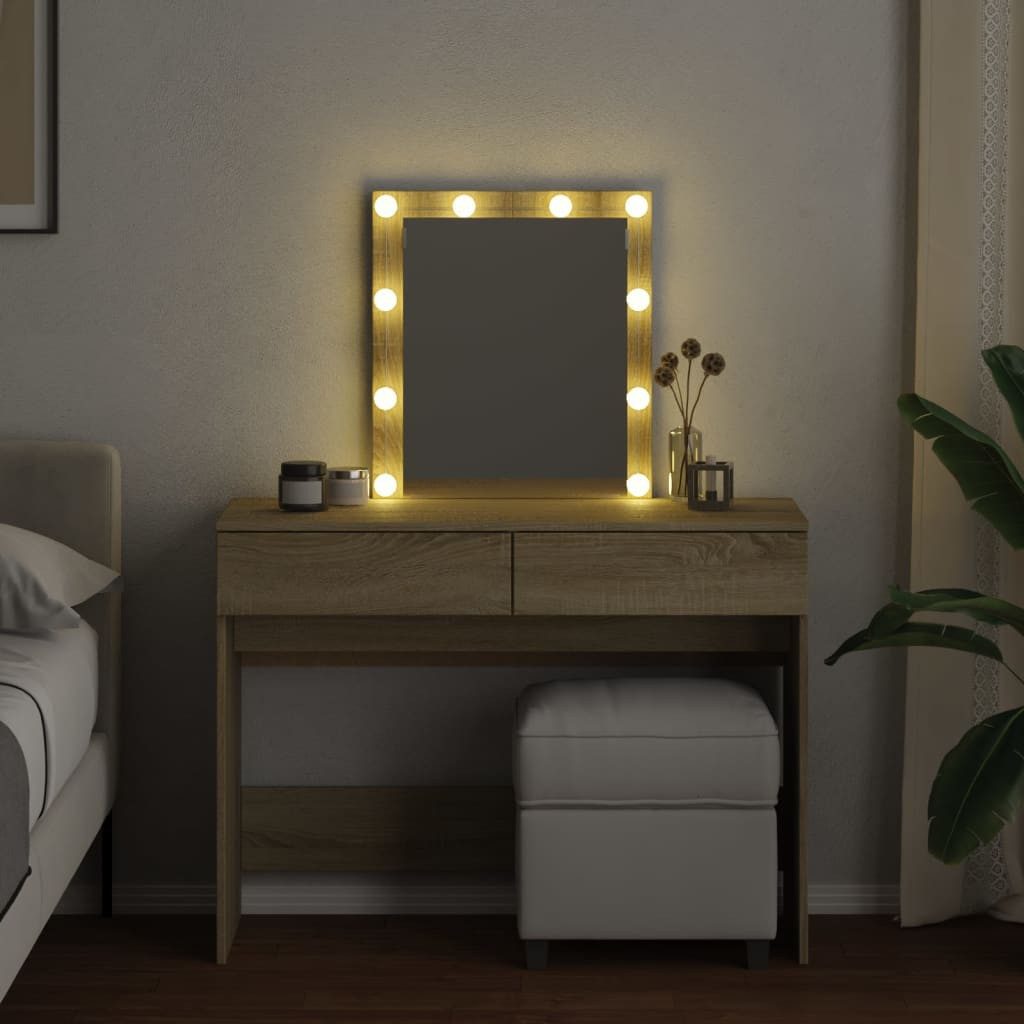 vidaXL Schminktisch Schminktisch mit LED-Beleuchtung Sonoma-Eiche günstig online kaufen