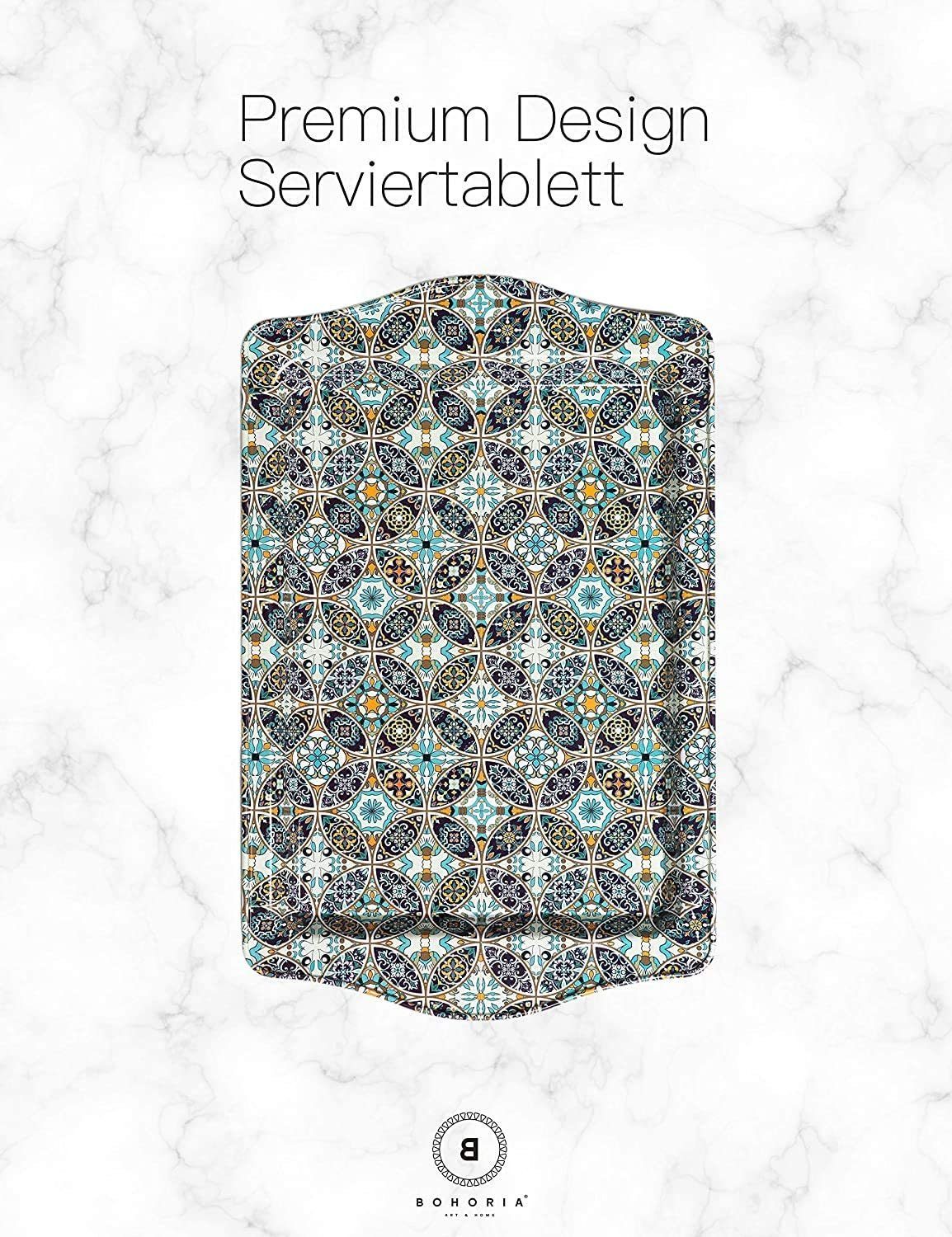 Serviertablett Premium Set BOHORIA 2er BOHORIA Mosaique Dekotablett