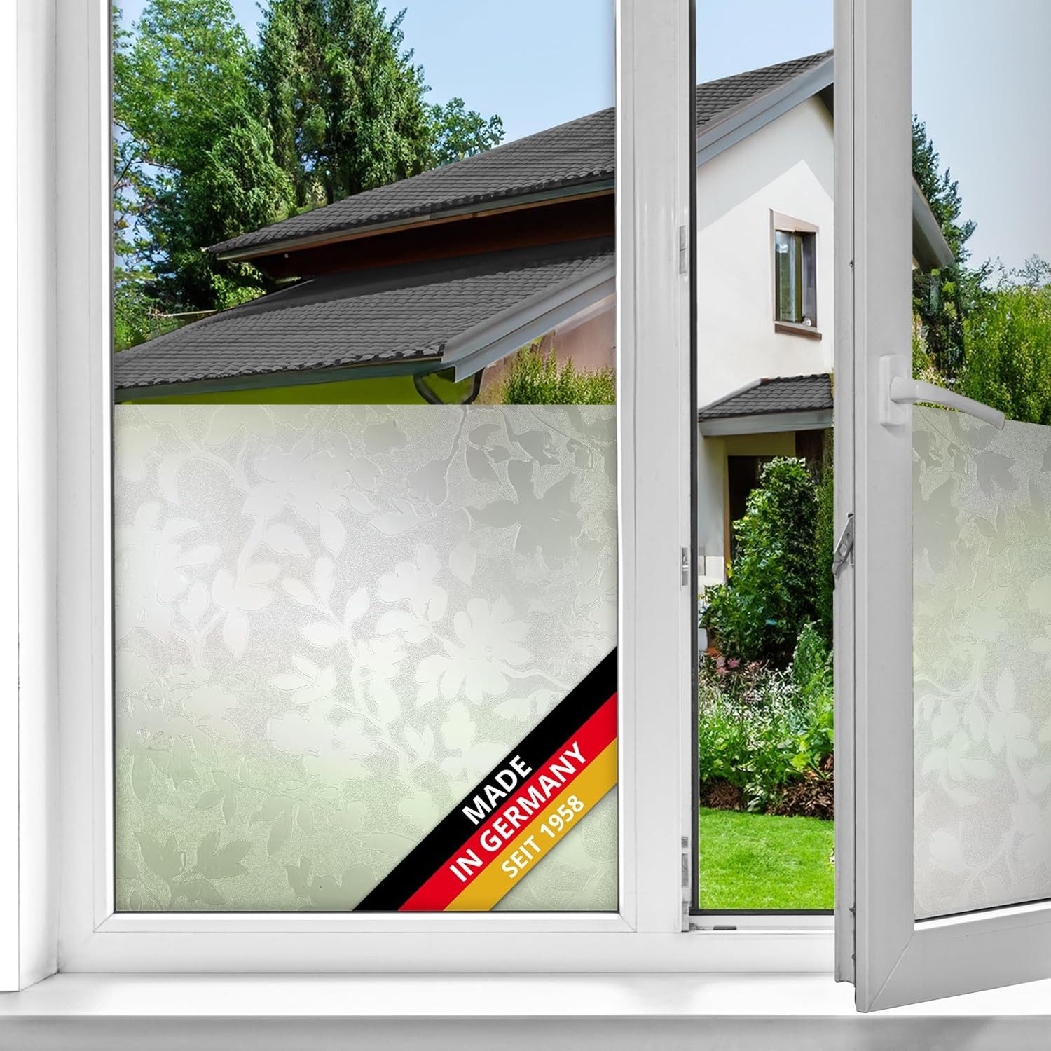 Fensterfolie 11,07€/qm Sichtschutzfolie selbsthaftend Deko Folie für Fenster innen