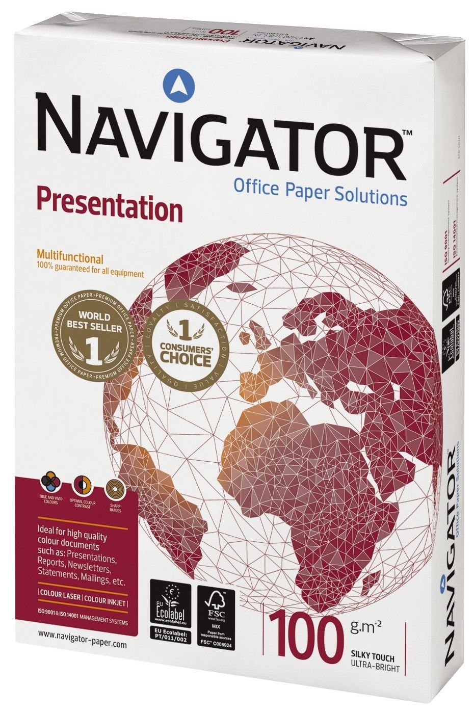 NAVIGATOR Druckerpapier Navigator N10A4 Presentation - A4, 100 g/qm, weiß, 500 Blatt