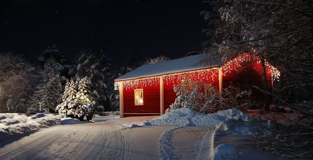 Star-Max LED Lichtleiste LED Eisregen-Lichterkette 168 warmweiße LEDs, 4,20m, Außen + Innen