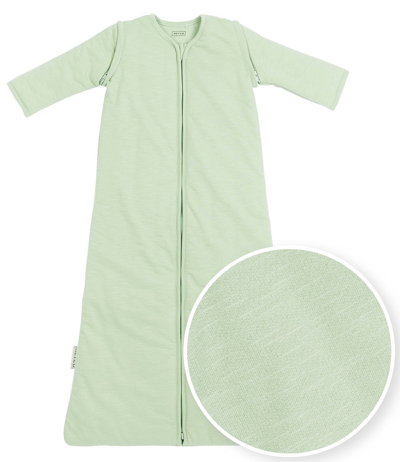Meyco Baby Babyschlafsack Slub Soft Green (1 tlg), 70cm