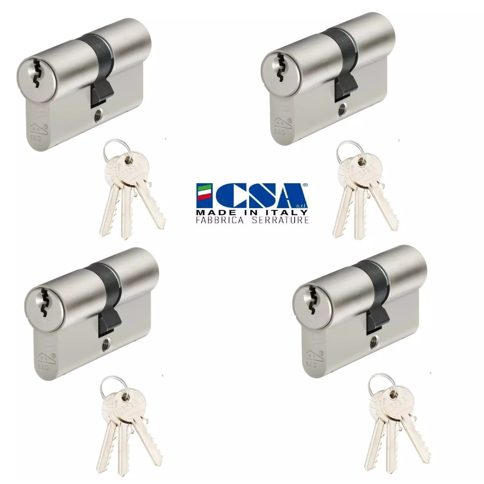 ICSA Profilzylinder Zylinderschloss 30/30 12xSchlüssel Schließzylinder Türschloss 4er, (4-St)