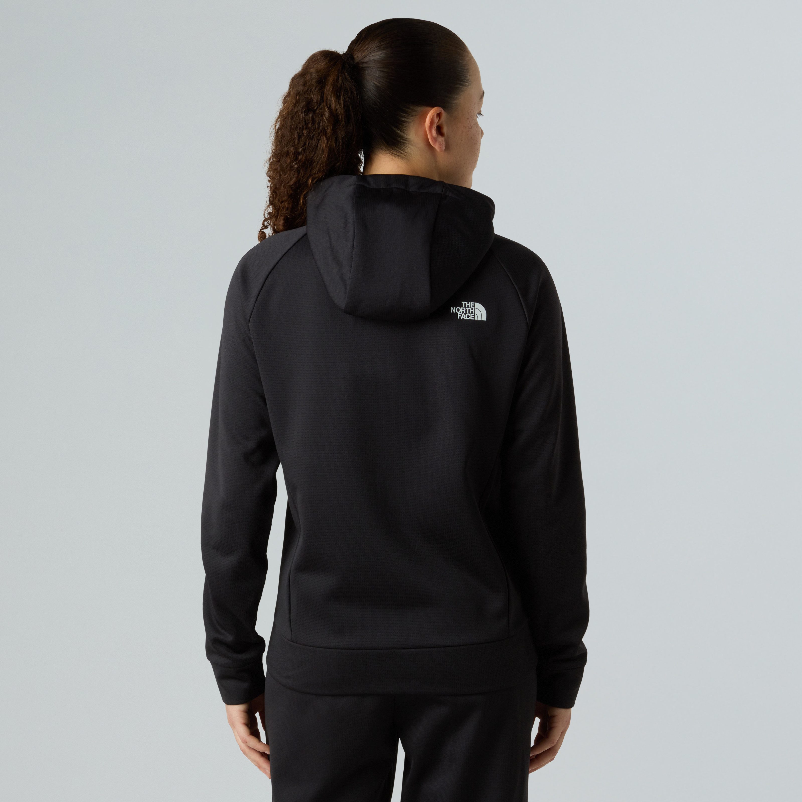 The North Face Fleecejacke W REAXION 2.0 HOODED FULL ZIP JACKET sportlicher Stil, mit Kapuze und Kordelzug, mit Eingrifftaschen