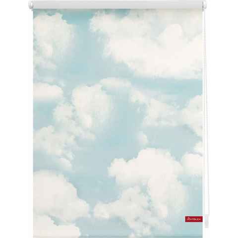 Seitenzugrollo Klemmfix Motiv Wolken, LICHTBLICK ORIGINAL, Lichtschutz, ohne Bohren, freihängend, Klemmfix, bedruckt
