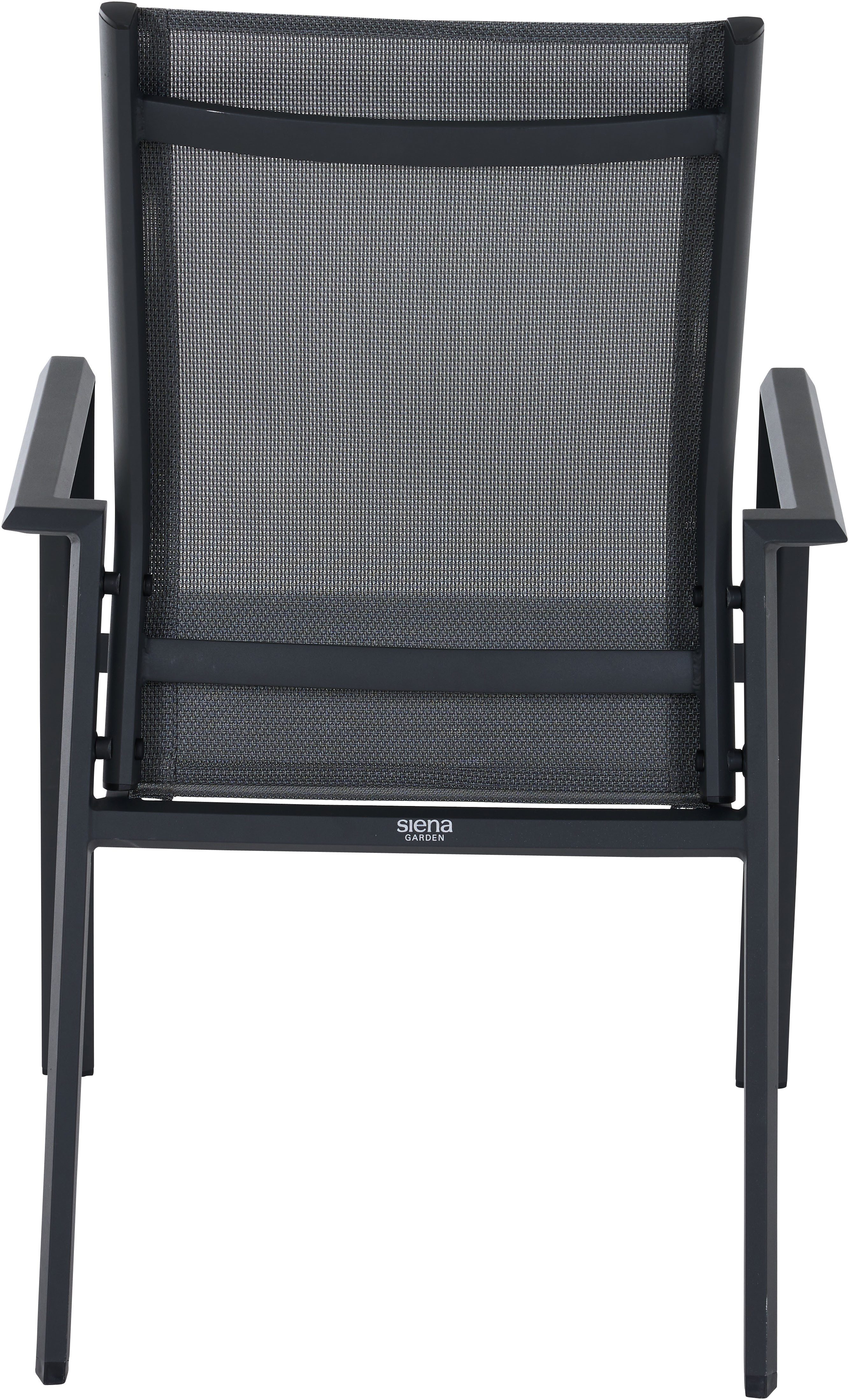 Siena Garden Gartensessel TAURO Stapelsessel, matt anthrazit, Gestell aus Aluminium, Ranotex® Bezug royal-grey