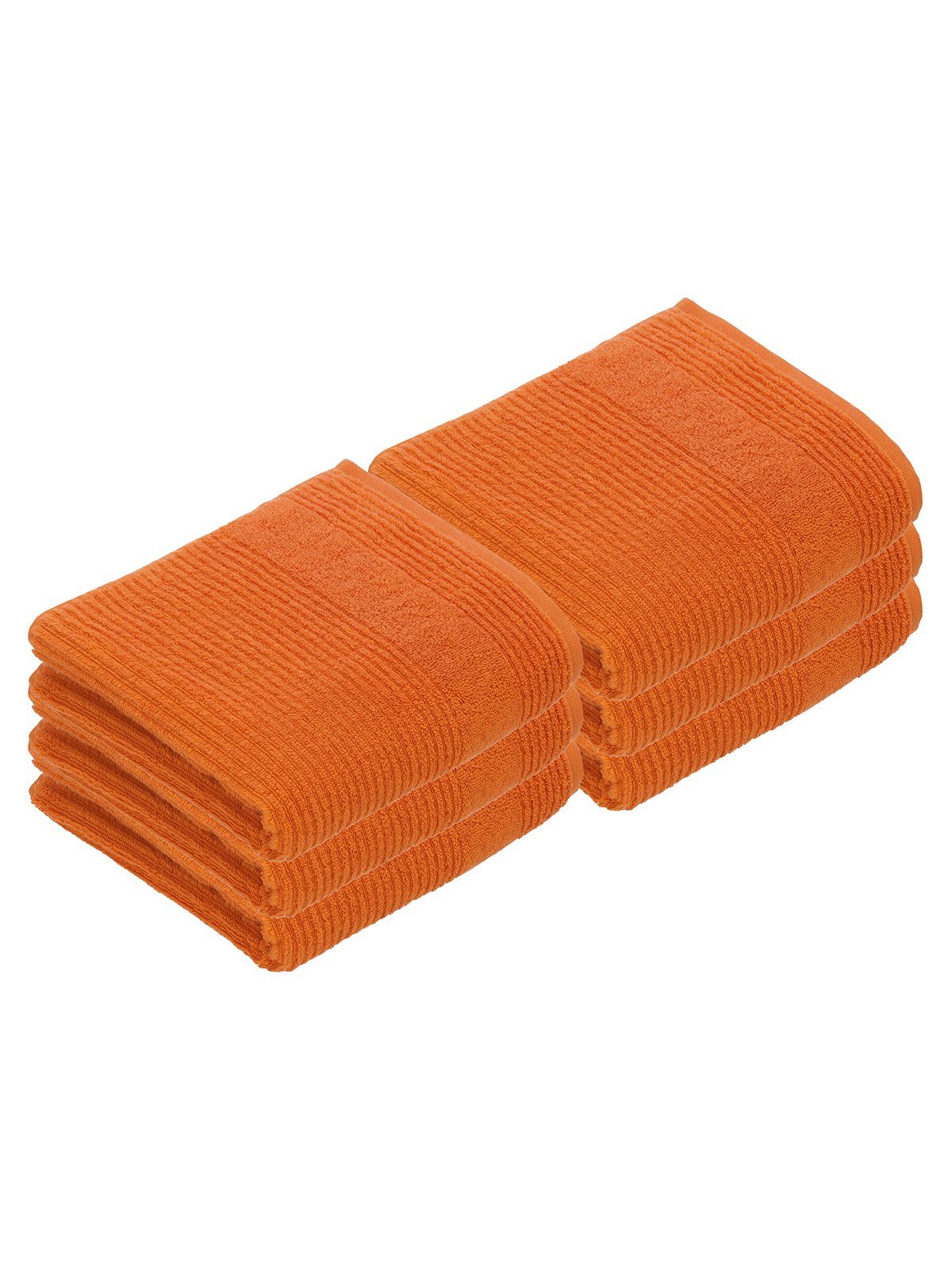 Vossen Handtücher 6er Pack Handtuch 50 x 100 cm Tomorrow, Frottier (Spar-Set, 6-St), Vegan electric orange