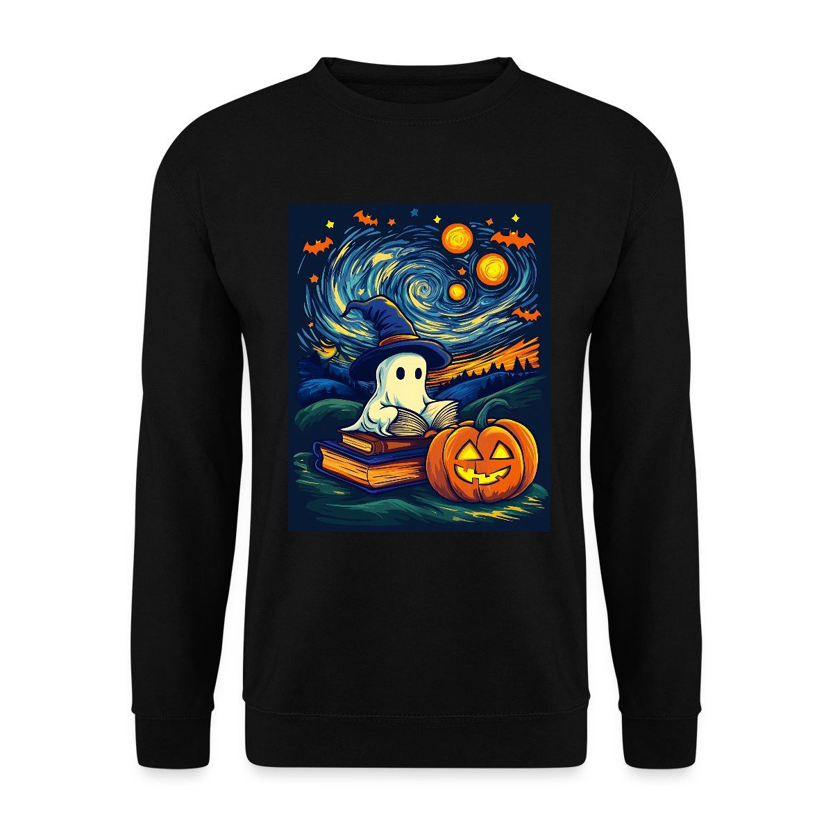 Spreadshirt Sweatshirt Halloween Geist Sternennacht Unisex günstig online kaufen