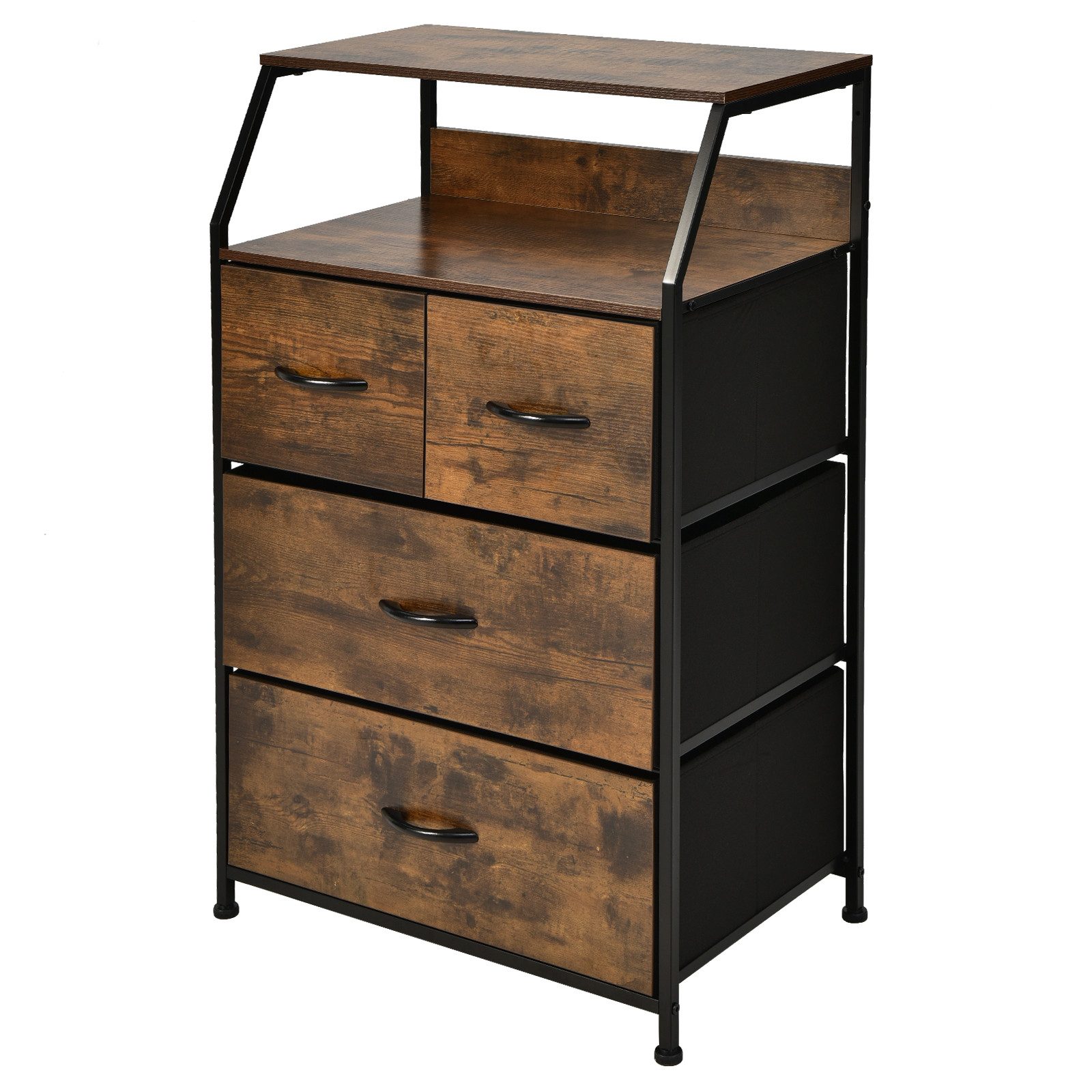 COSTWAY Nachtschrank mit 4 Schubladen und Ablage, 45x30x92cm günstig online kaufen