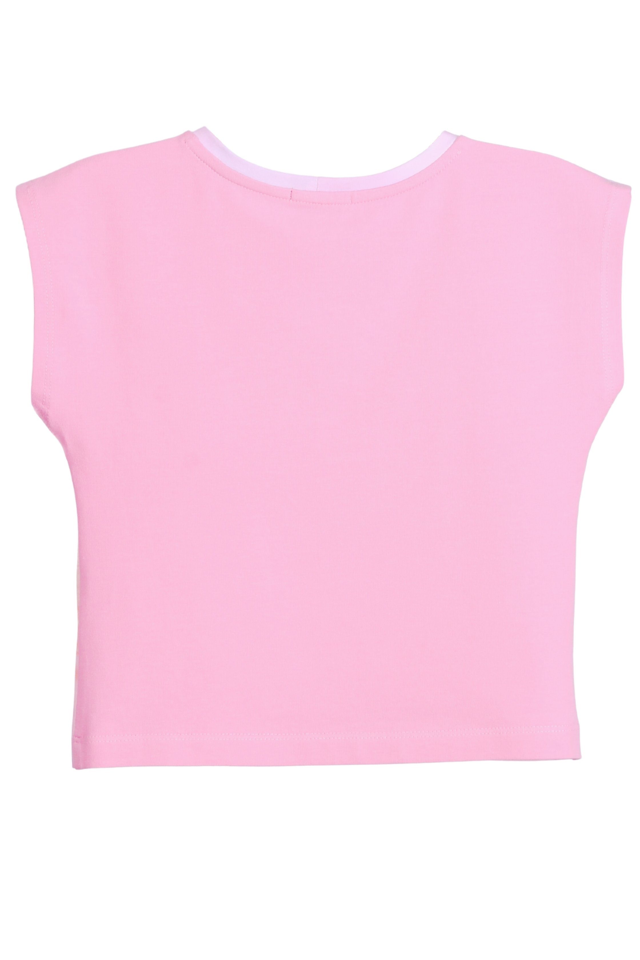 Schwäne T-Shirt mit coolismo Mädchen & Shorts Set niedliche Baumwolle, T-Shirt Motiv-Print & 2-tlg., Allover-Print Shorts) Rose (SET, für