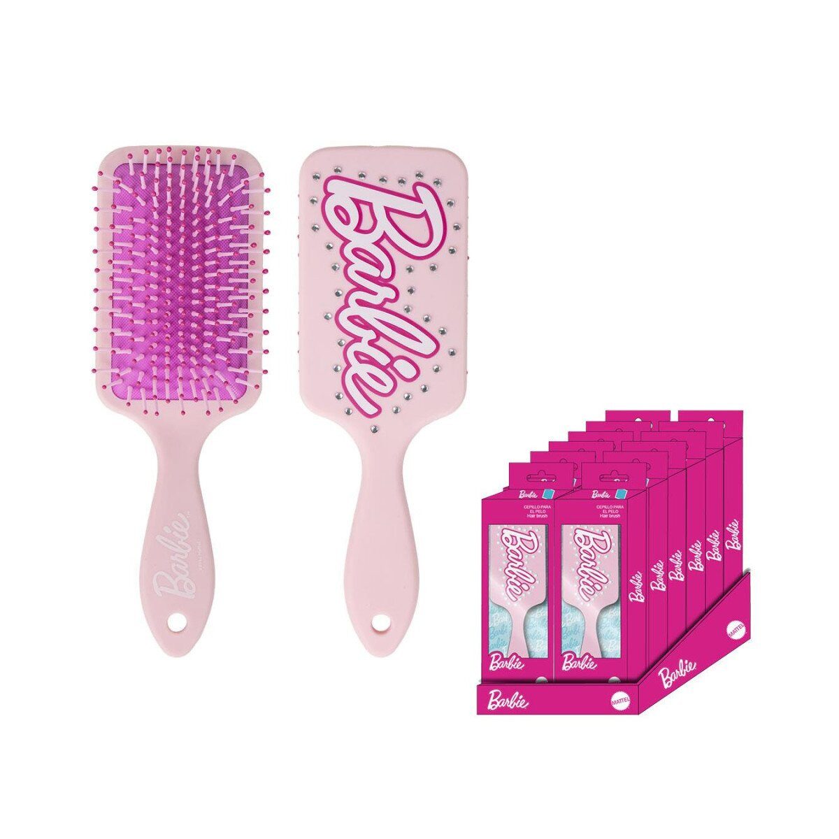 Barbie Haarbürste Barbie Haarbürste Pink mit Stein Design 22cm Mädchen Bürste