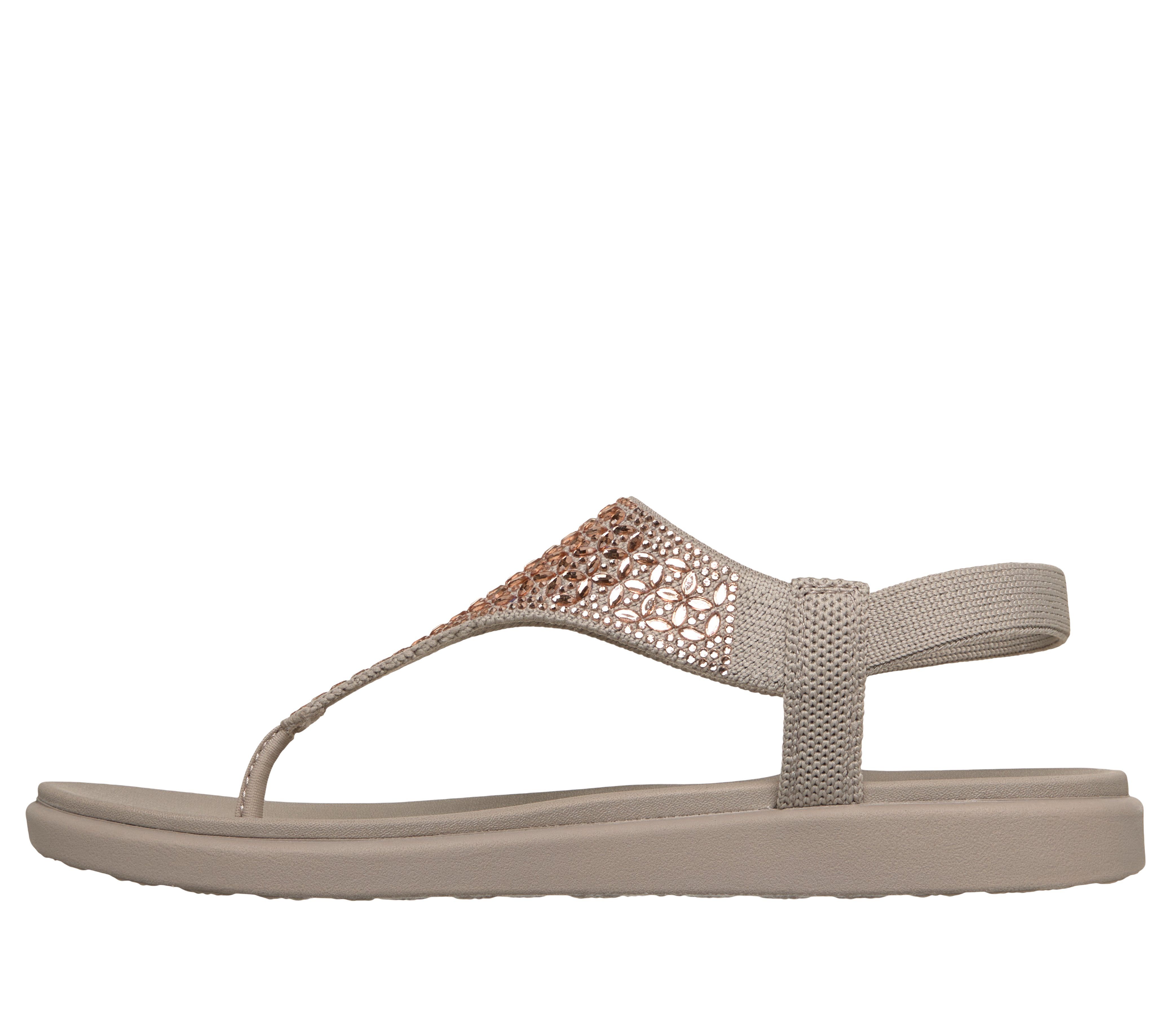 Skechers MEDITATION LUXE Sandale Sommerschuh, Zehentrenner, Strandschuh mit Glitzersteinchen – Bild 4 von 5