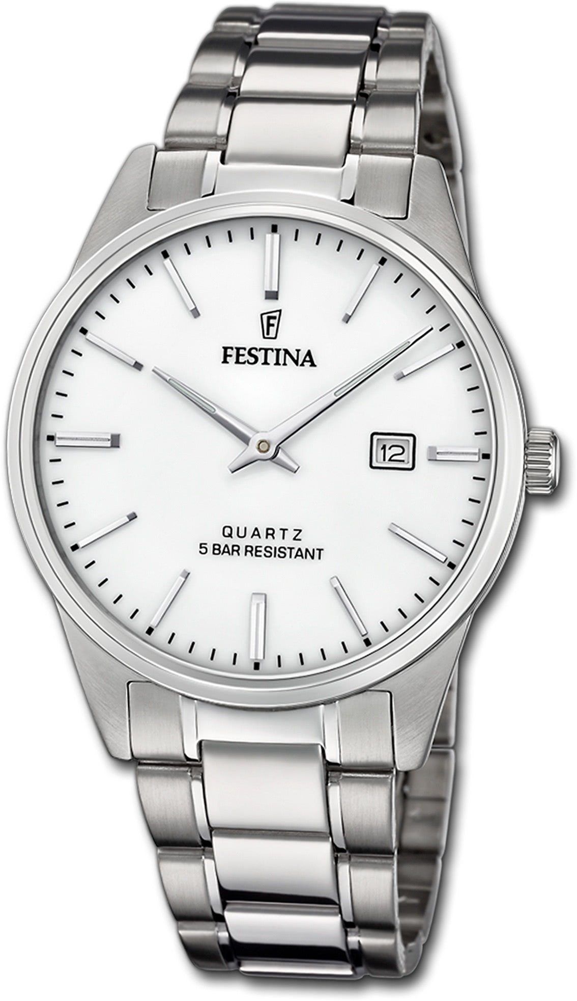 (ca. Festina Quarzuhr Edelstahlarmband Herrenuhr F20511/2, rund, mittel Festina 39mm) silber, Herrenuhr Edelstahl