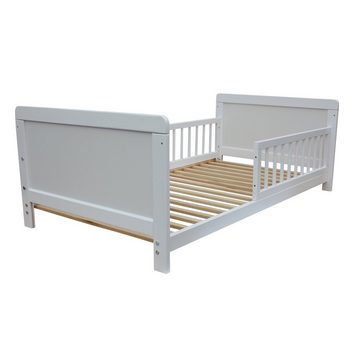 Micoland Kinderbett Kinderbett Juniorbett Beistellbett Wiege 140x70cm 4in1 weiß