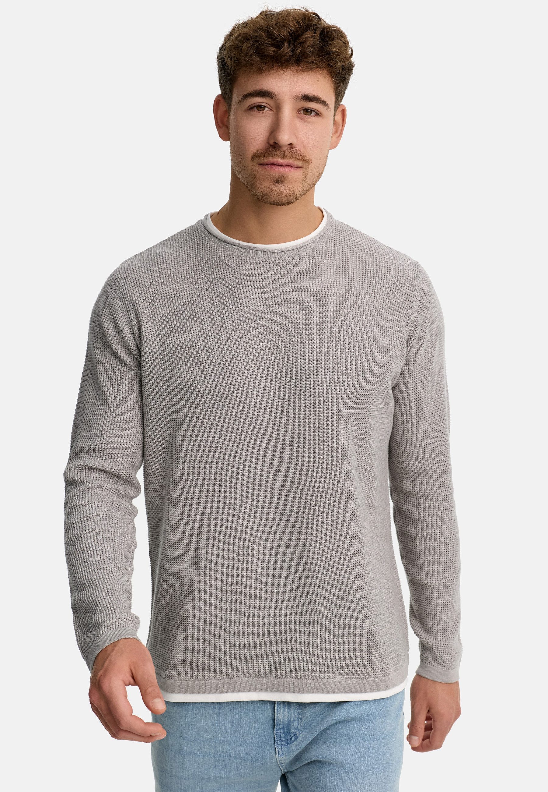 Indicode Strickpullover Herren INVillads Pullover Herrenpullover Strickpullover in moderner Two-in-One-Optik