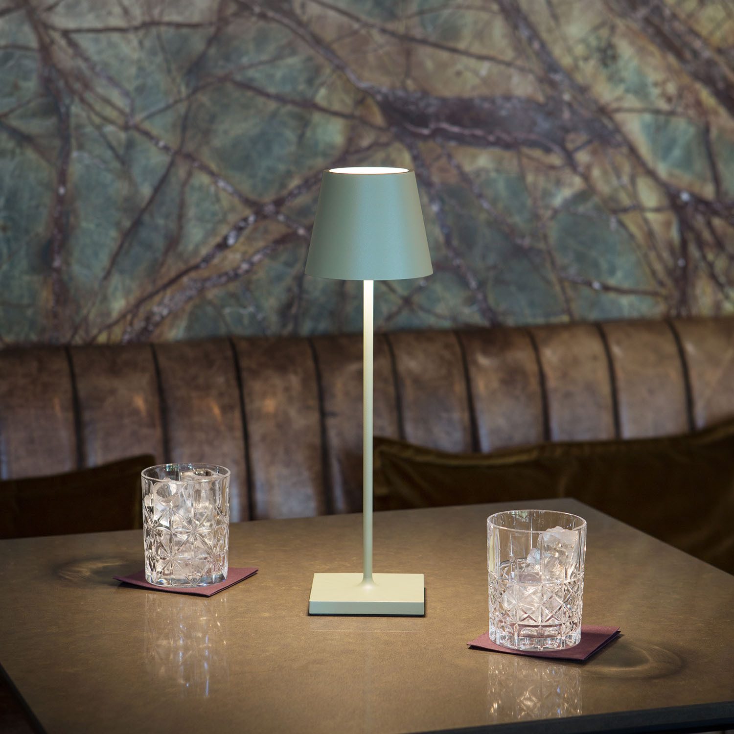 SIGOR LED Tischleuchte 2x Nuindie USB-C 380mm salbeigrün, Dimmbar, LED fest günstig online kaufen