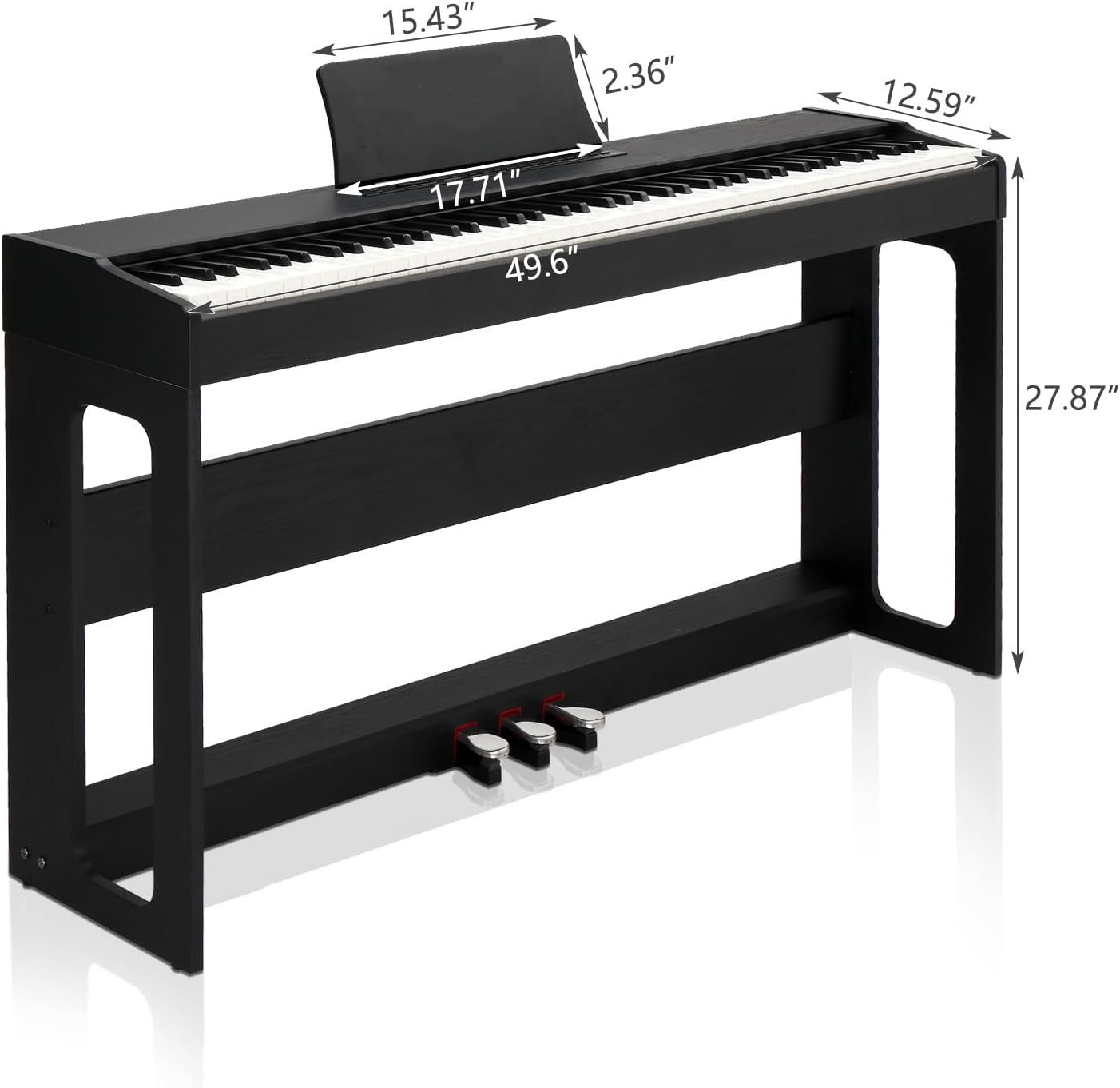 LALAHO Digitalpiano GDP-104/A-815 Elektro Klavier Digital E-Piano,Dual Bluetooth, Digital E-Piano mit 88 Tasten Hammermechanik 128 Rhythmen – Bild 4 von 5