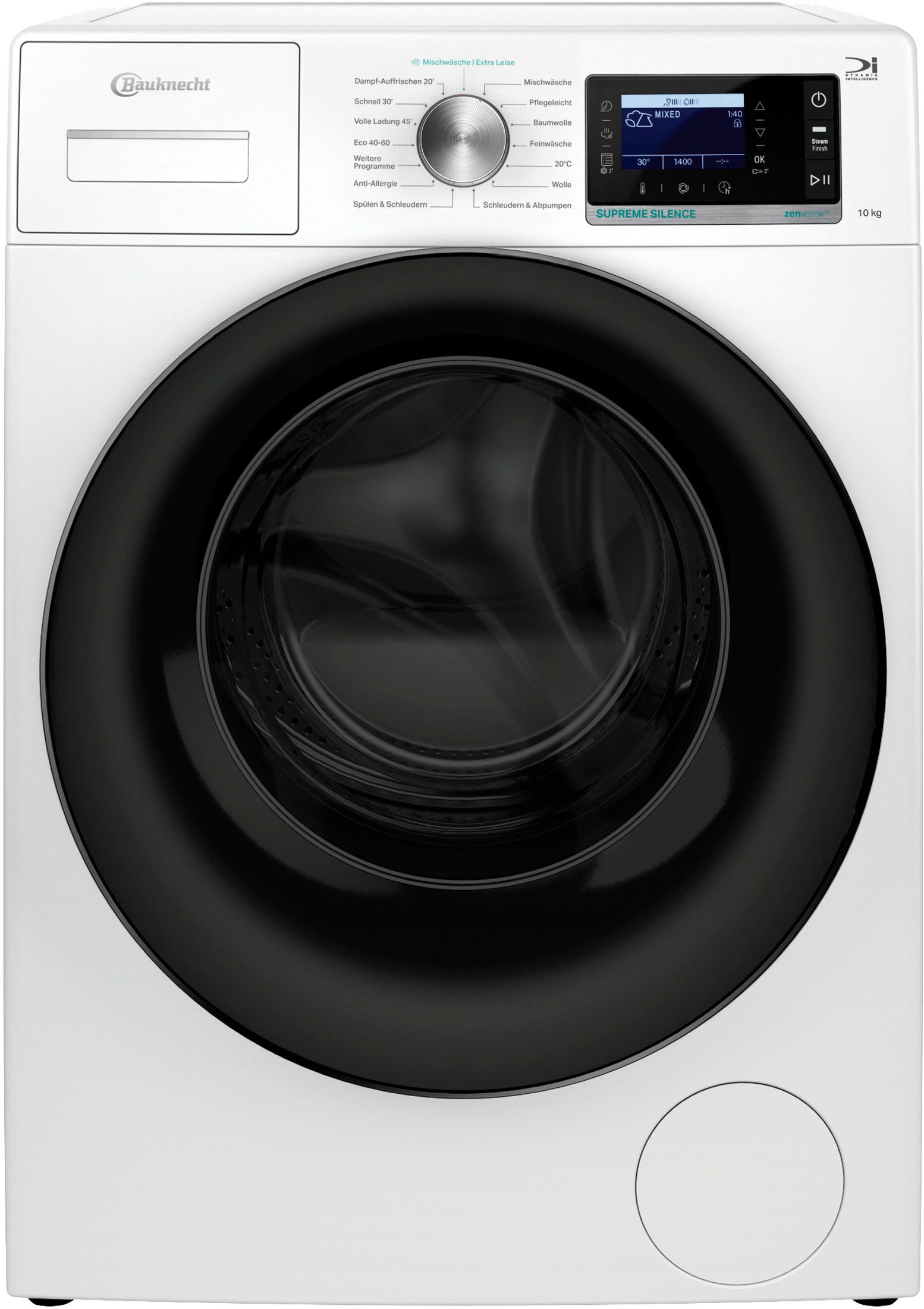 BAUKNECHT Waschmaschine B6R 08E SILENCE DE, 10 kg, 1400 U/min, Supreme Silence & 10 kg: GentlePower & 65 dB für die gesamte Familie