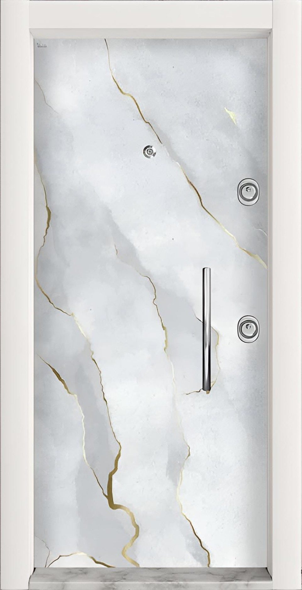 Xlmoebel Haustür Graue Eingangstür aus Aluminium und Kunststoff mit Sicherheitsschloss (Einzeltür, 1-St), Made in Europa