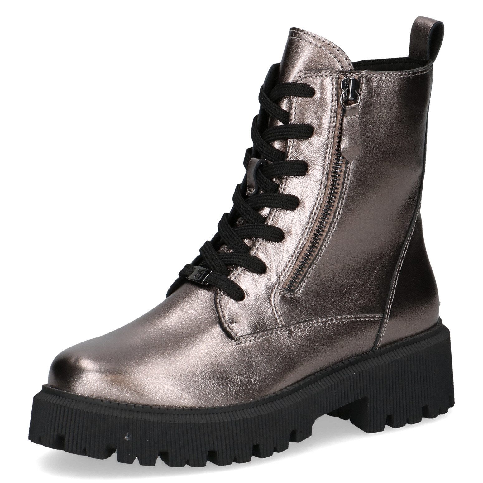 Caprice Schnürboots, Blockabsatz, Plateau, Schnürstiefelette mit Zierreißverschluss außen
