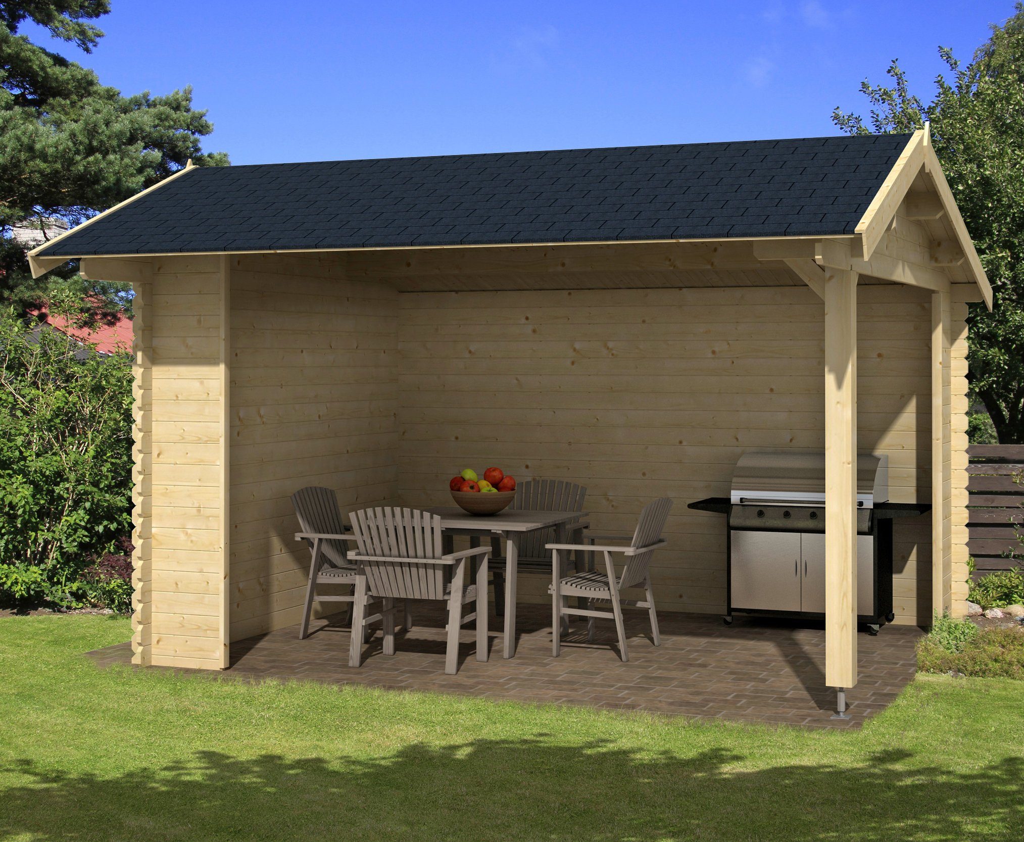 LASITA MAJA Gartenhaus Kirian 300, BxT: 420x389 cm, Unterstand / Lounge 28mm