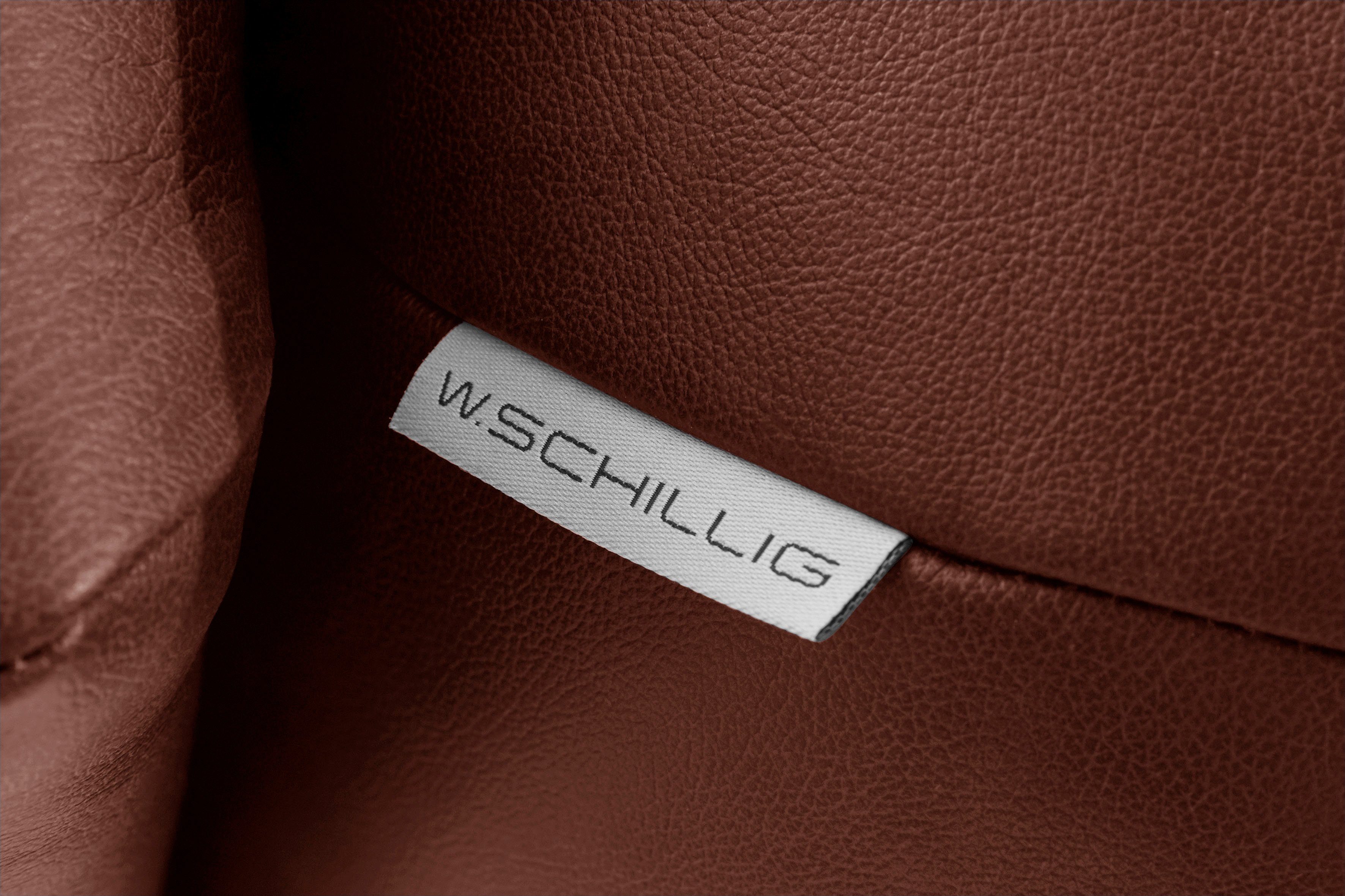 2-Sitzer sherry, Metallfüße Chrom glänzend, in Kopfstützenverstellung, W.SCHILLIG Breite 194 cm