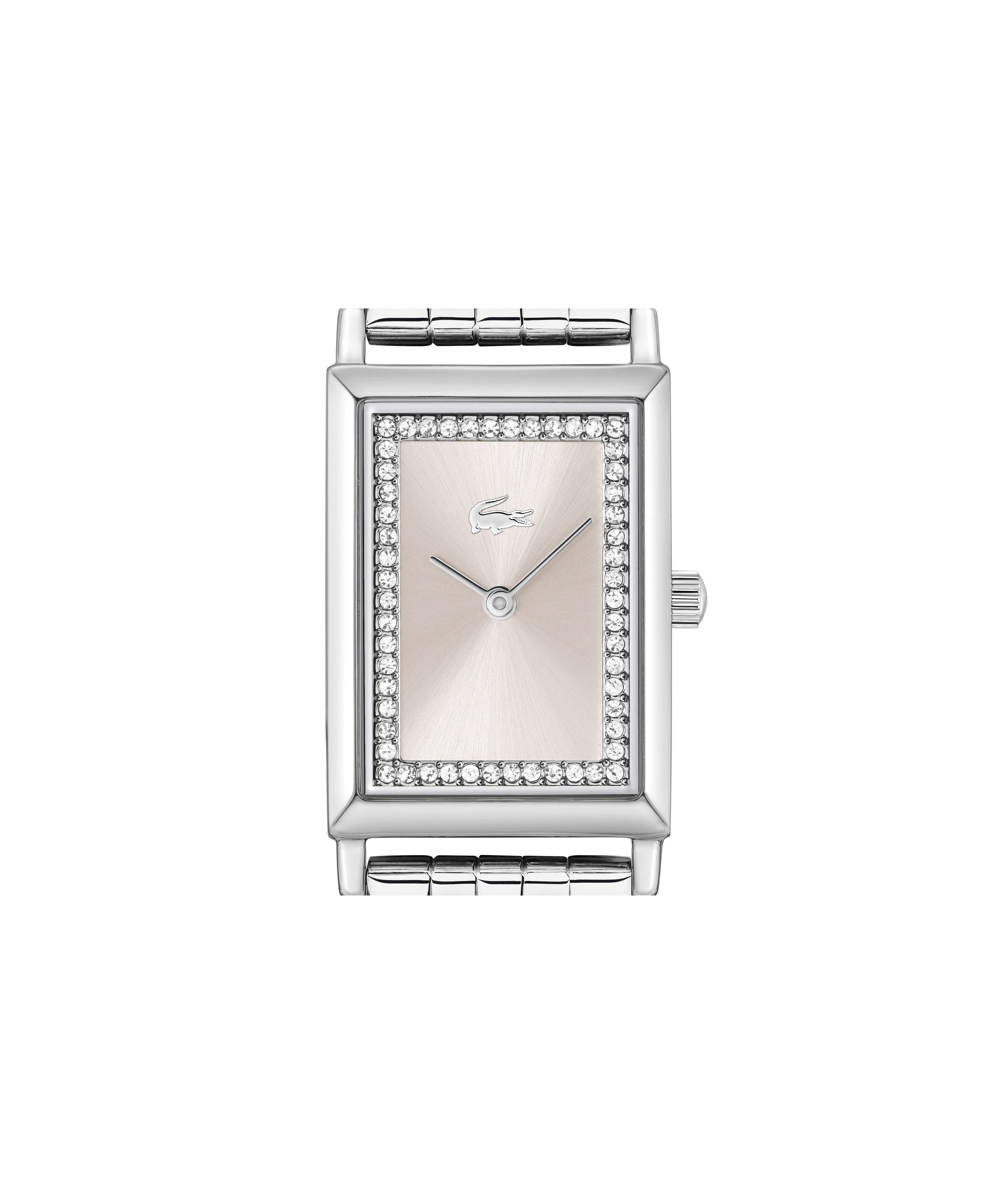 Lacoste Quarzuhr CATHERINE 2001487, Armbanduhr, Damenuhr, Edelstahlarmband, analog, Glassteine