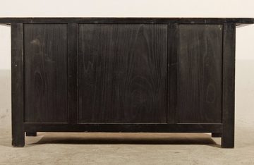 OPIUM OUTLET Kommode Asiatischer Schrank orientalisches Sideboard, Holz-Kommode Vintage Anrichte Buffet, orange-schwarz, chinesisch, Breite 170 cm, Höhe 85 cm, Tiefe 45 cm, komplett montiert, Wohnzimmer Schlafzimmer Diele Flur