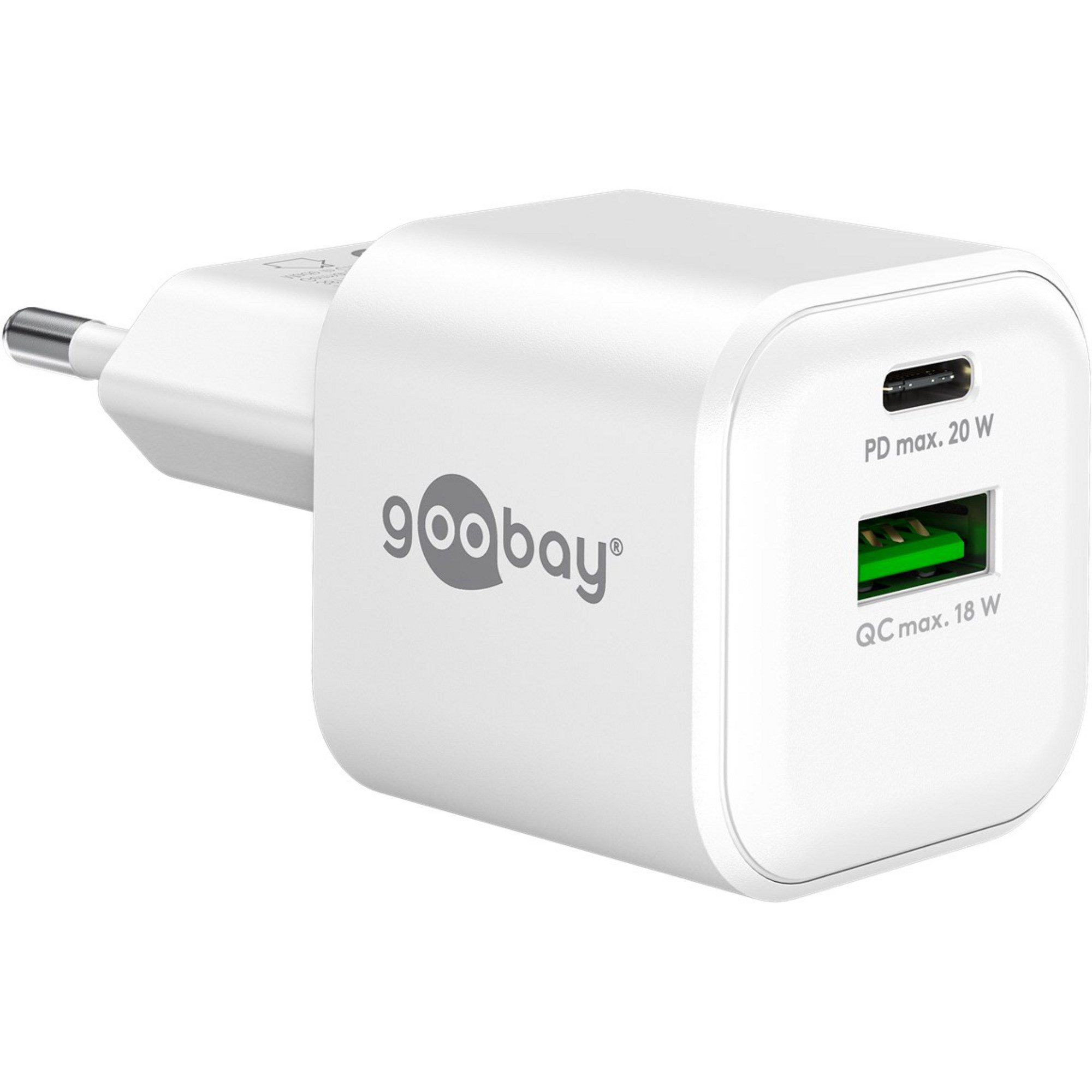 Goobay goobay 20 W USB-C PD GaN Dual-Schnellladegerät Netzteil