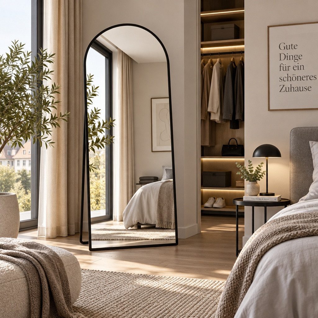 Furnishings Home Ganzkörperspiegel Oval Wandspiegel Standspiegel Groß Wand Ganzkörper (1-St)