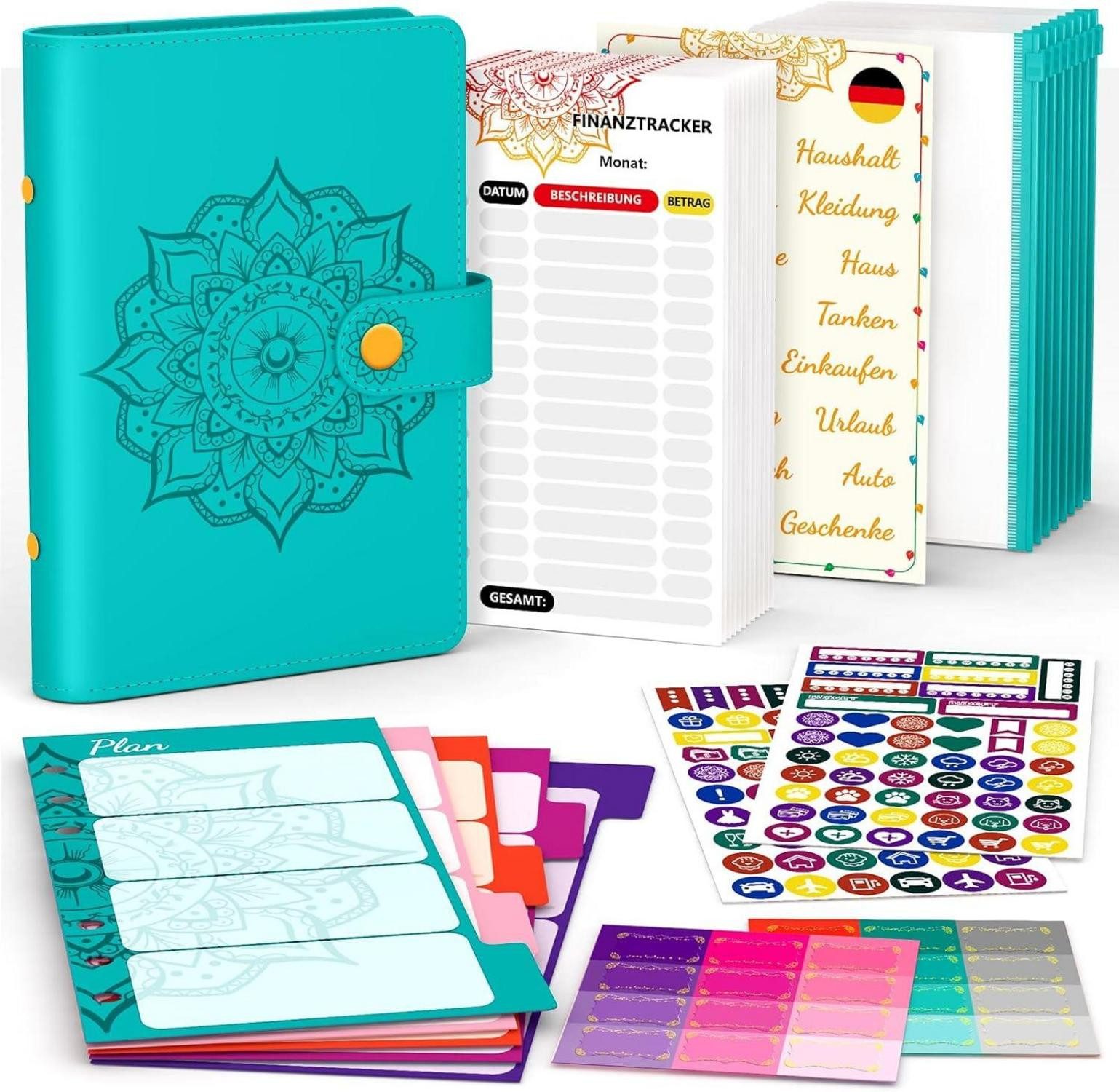 Notizbuch Budget Planner Deutsch A6 - Finanzplaner Haushaltsbuch Sparbuch Geld