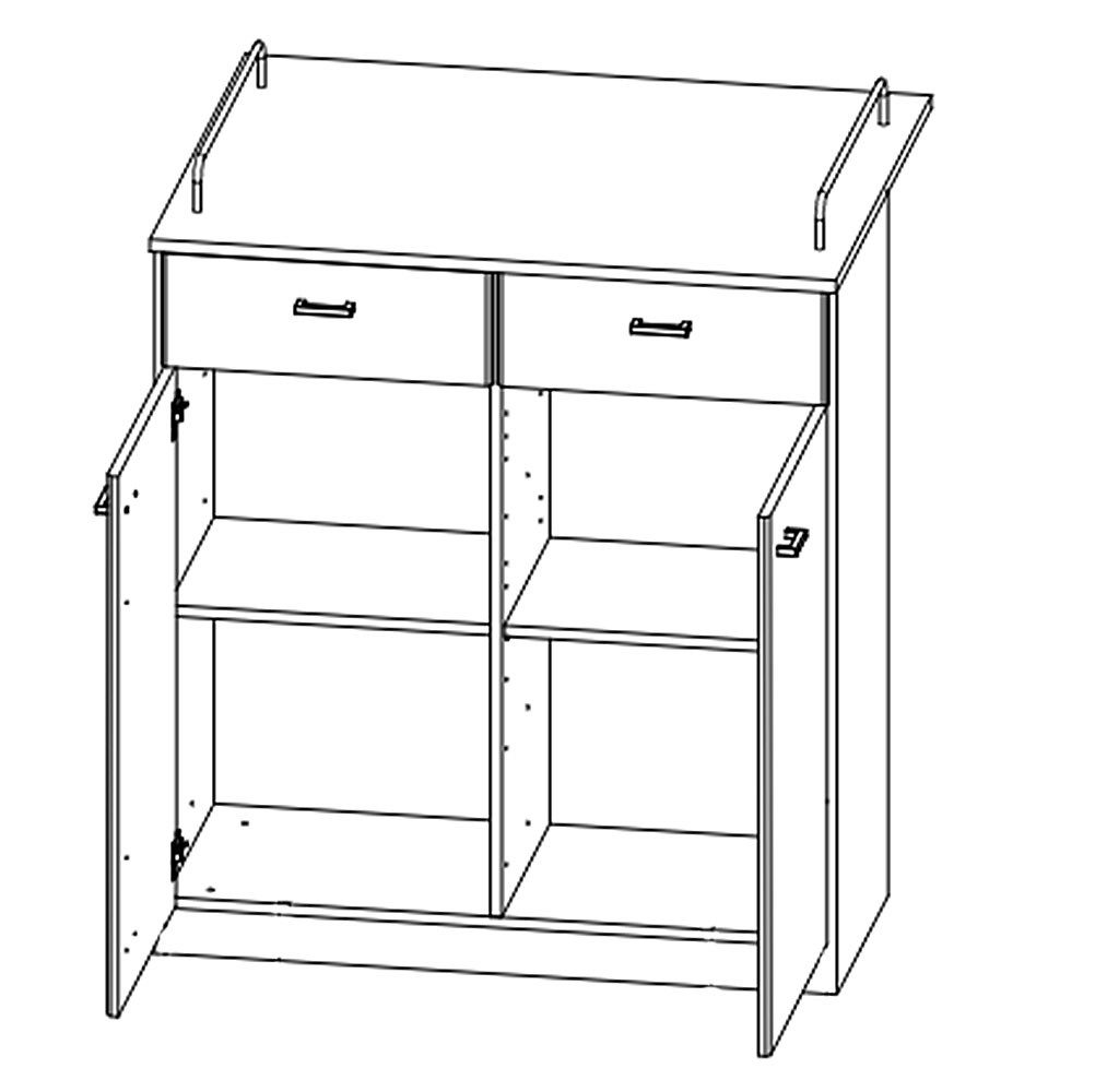 Wimex Wickelkommode Joker, 91x75x93cm Eiche Sanremo / weiß