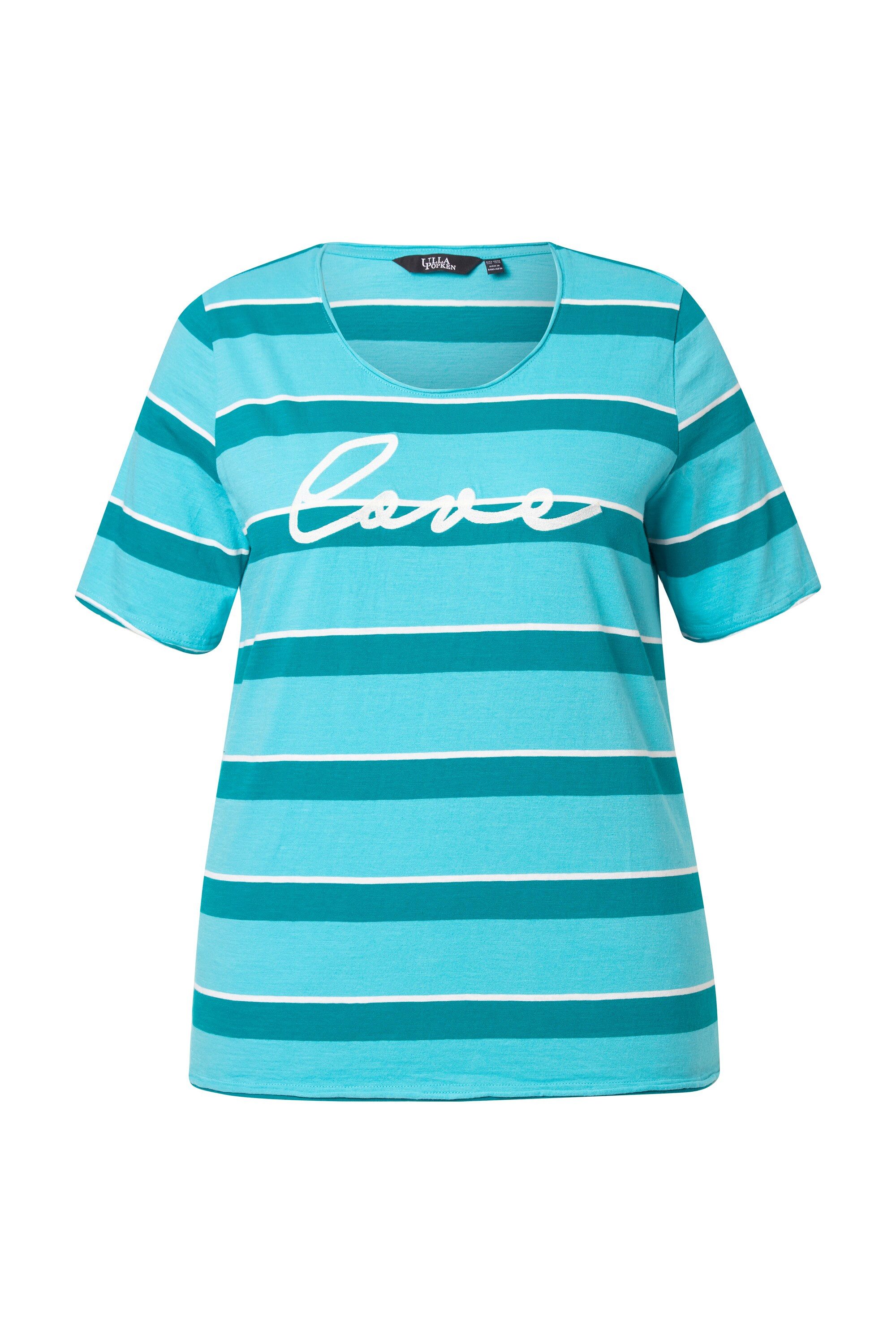 Ulla Popken T-Shirt Ringelshirt Stickerei Rundhals günstig online kaufen