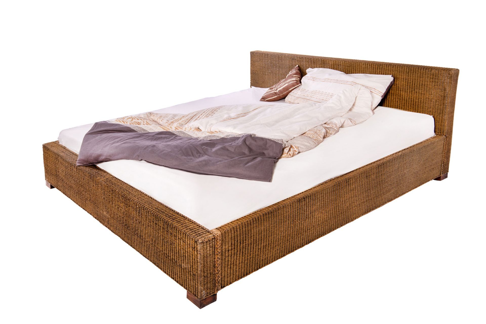 SAM® Massivholzbett Ariana, Doppelbett aus geflochtenem günstig online kaufen