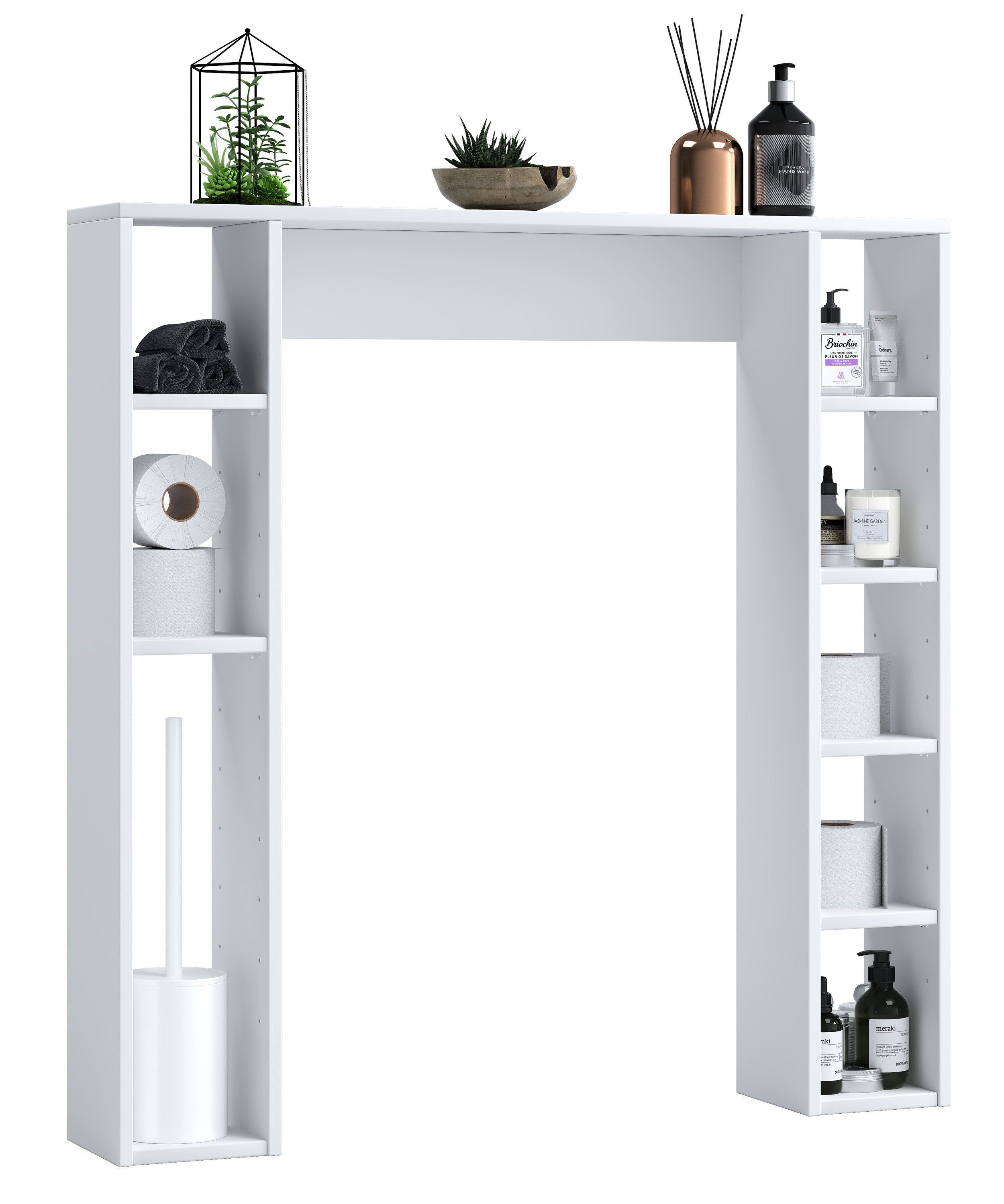 VCM Waschmaschinenumbauschrank Holz Wandregal Überbau WC Bad Regal Tinol M