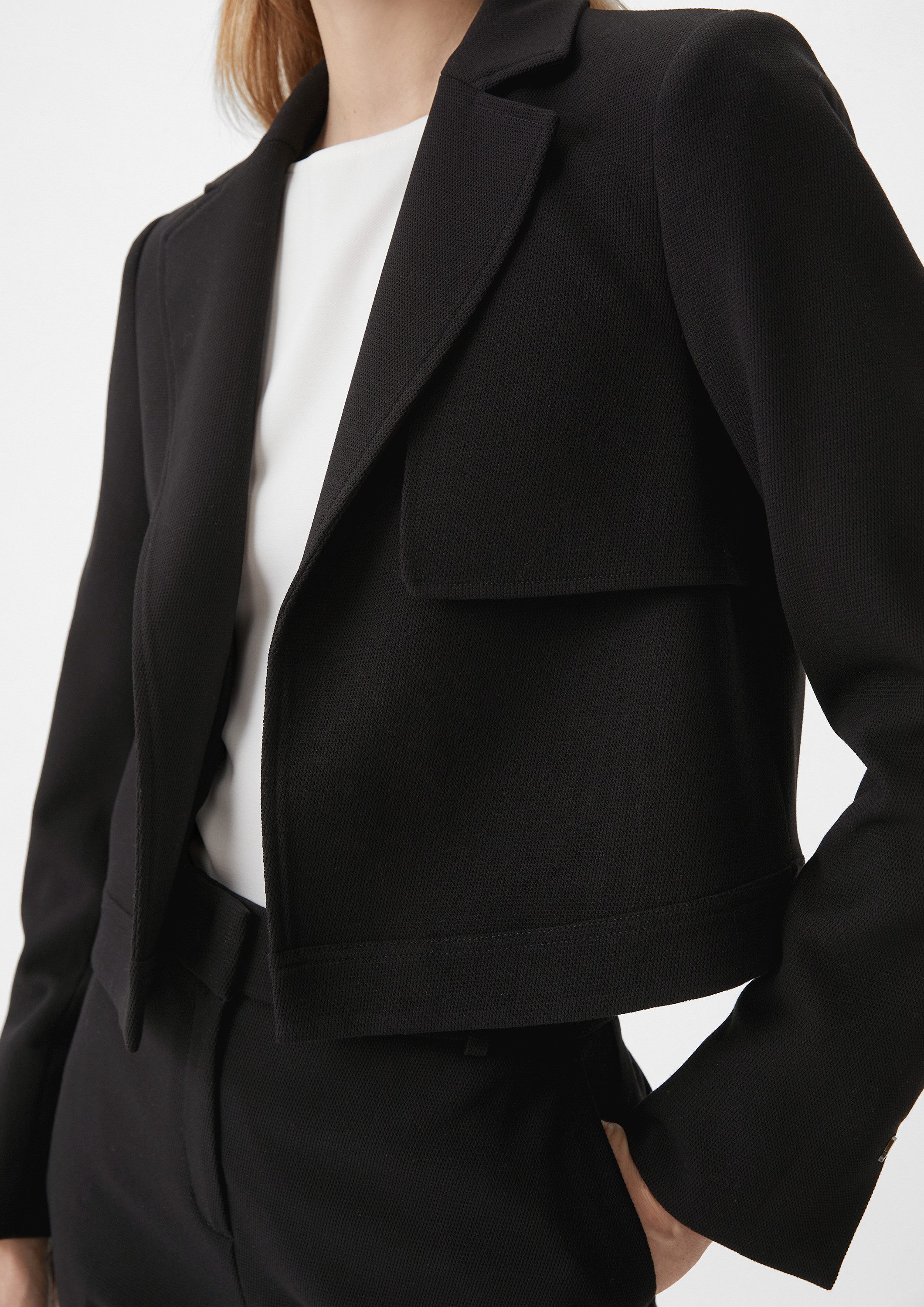 comma Jackenblazer Indoor-Blazer Kurzer Blazer aus Viskosemix