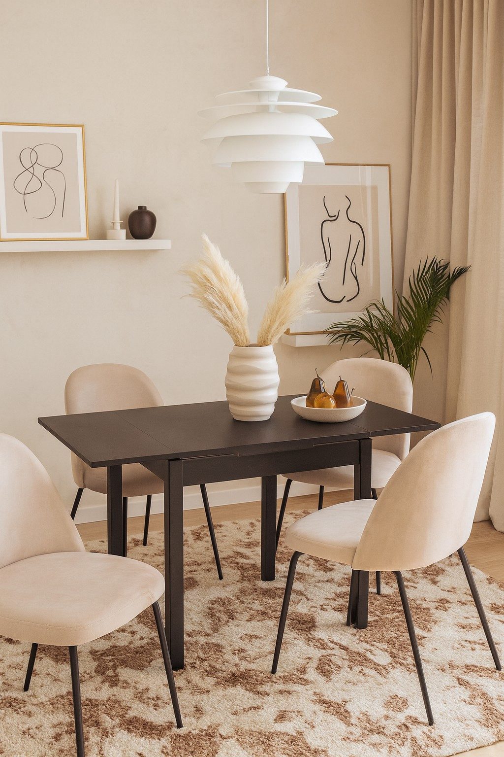 moebel-direkt-online Esstisch schwarz, ausziehbar von 104 - 164 cm (1 Tisch günstig online kaufen