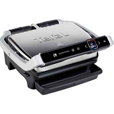 Tefal Kontaktgrill GC750D OptiGrill Elite, 2000 W, 12 Programme, intuitiver Sensor, Grillboost-Funktion, Rezeptbuch App